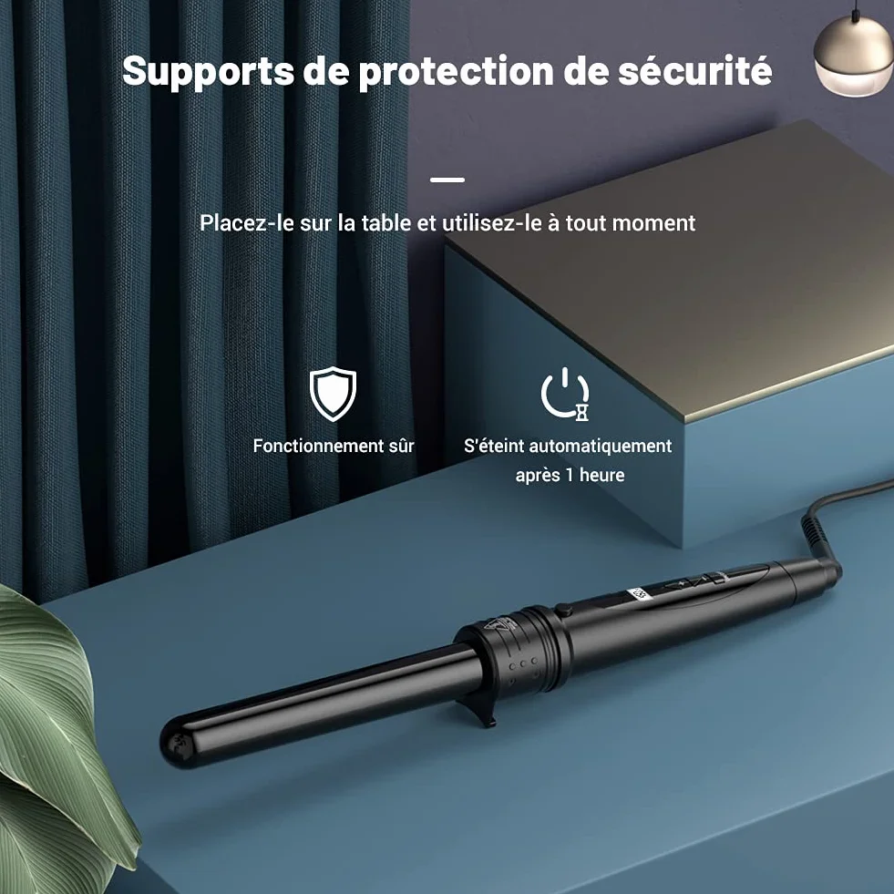 Fer à Boucler Céramique 5 en 1 avec Écran LCD Multifonction Interchangeable ET-W301