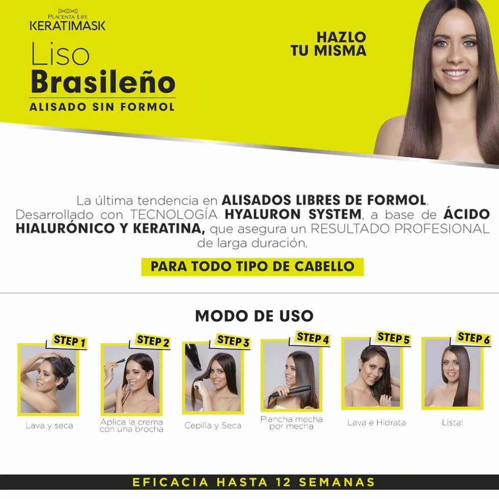 Kit de lissage brésilien Keratimask Be Natural, lot de 3 x 380 g