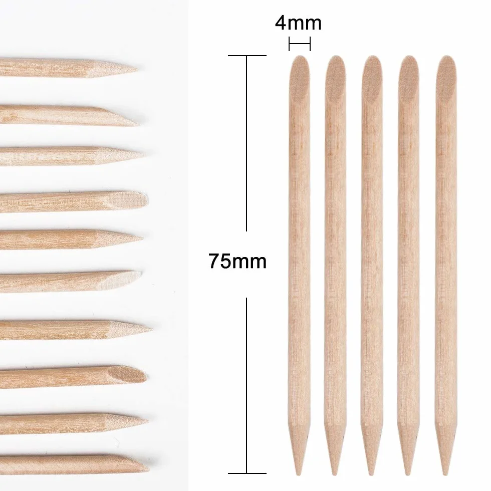 STALEKS PRO Bâtons en bois d'oranger 7,5 cm Lot de 100 Manucure Nail Art