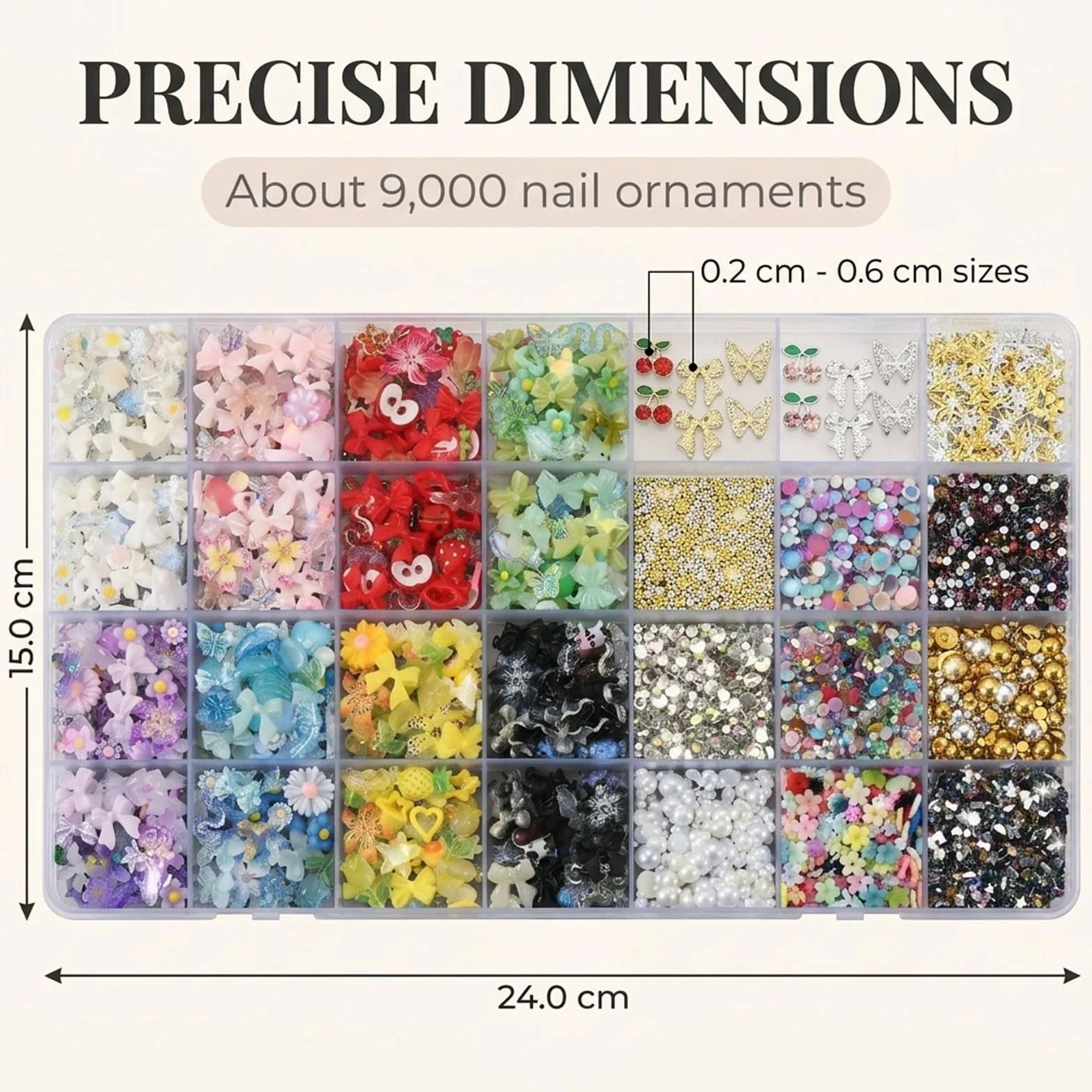 3D nail charms Set – Kit de charms pour ongles Y2K, 110 styles strass, perles, papillons DIY décoration ongulaire