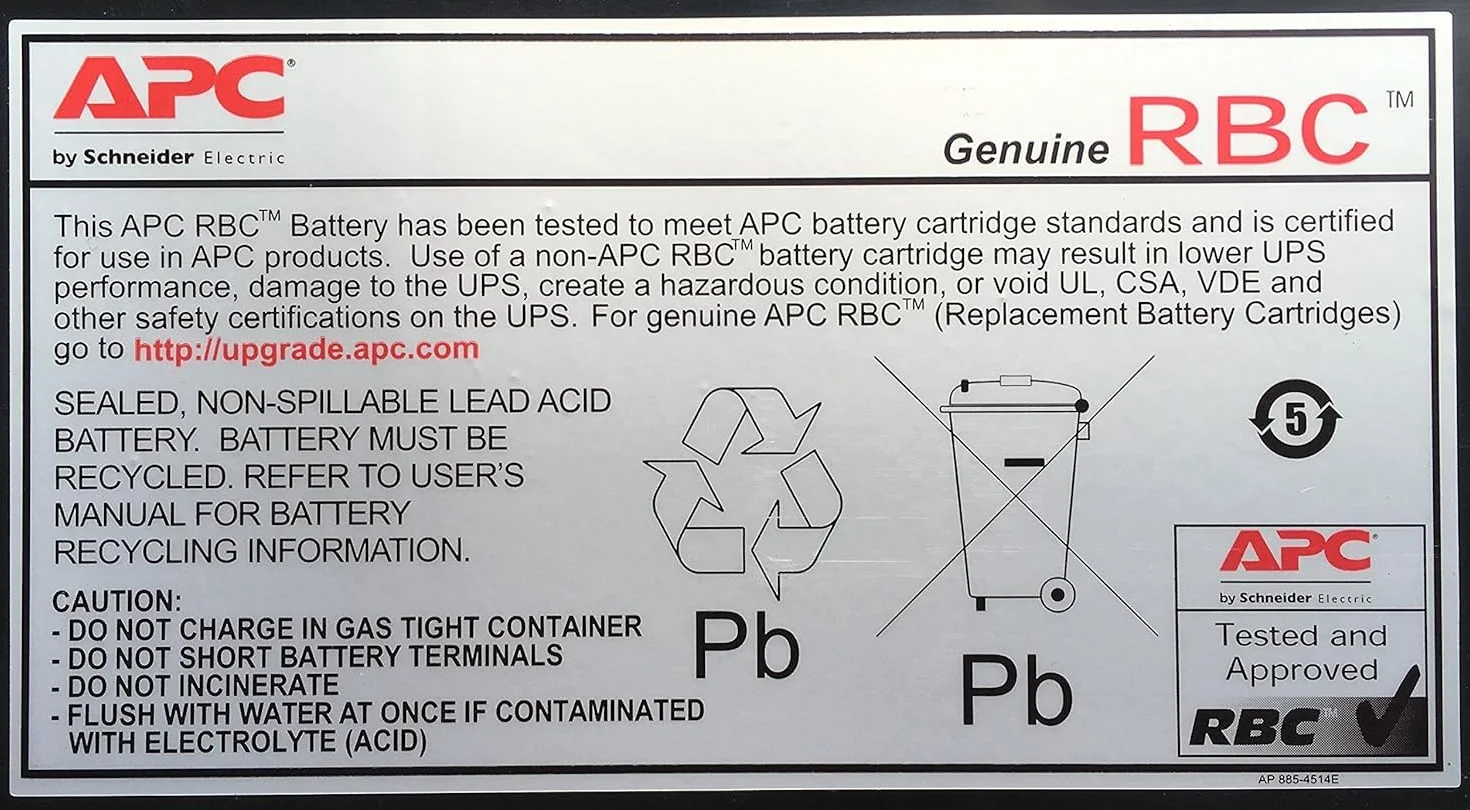 APC By Schneider Electric APCRBC123 Batterie de Remplacement pour Onduleur Noir