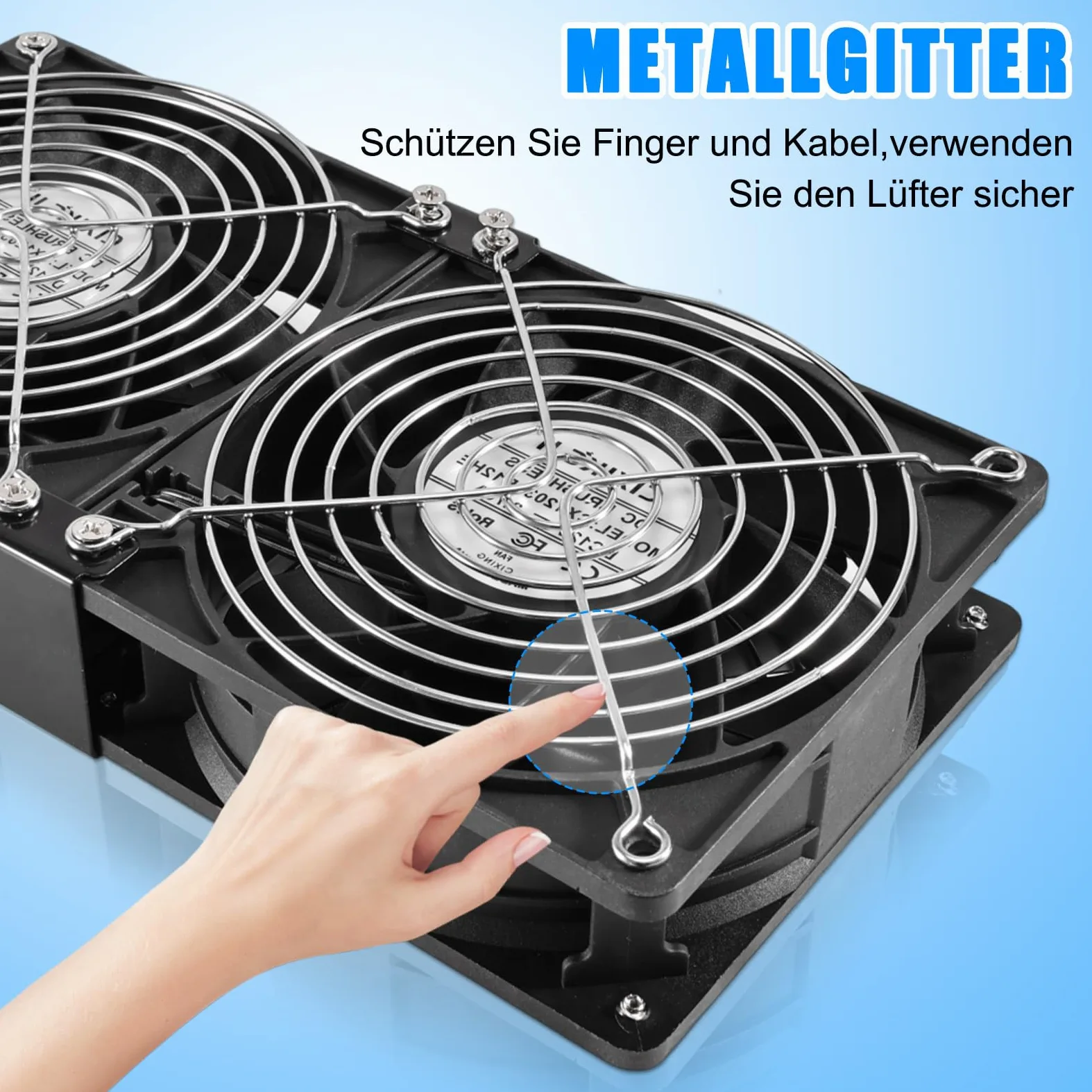 Joycabin Lot de 3 ventilateurs de 120 mm - Grand flux d'air - Avec régulateur de vitesse - 100 V-240 V CA - Double roulement à billes - 6000 tr/mi - Pour PC, serveur, armoire, serre
