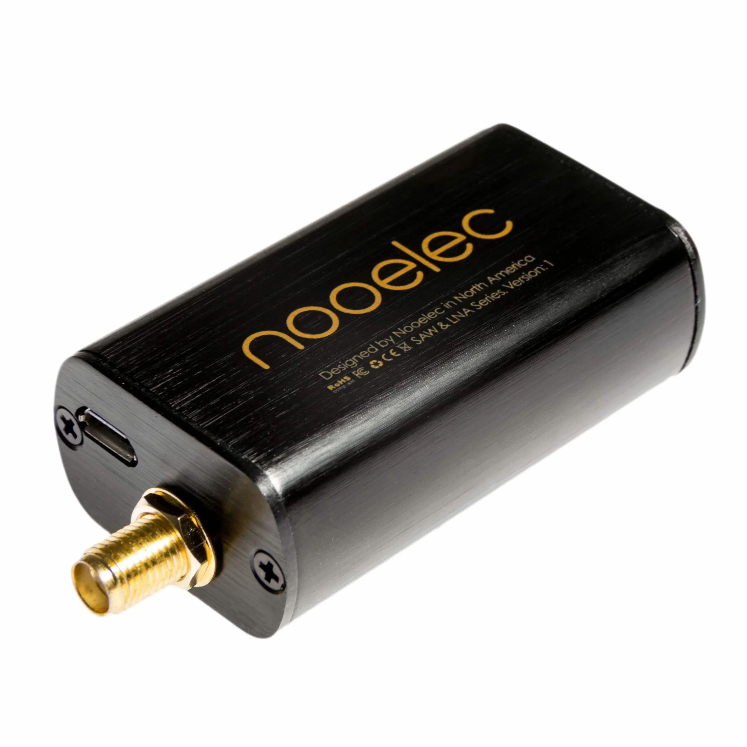 Ensemble de Réception Inmarsat Actif Nooelec - Comprend Un Module LNA et Filtre, Une Antenne Patch à Gain élevé (3,5dBi) 1550MHz, des Câbles, des Adaptateurs, et Un Bloc DC SMA