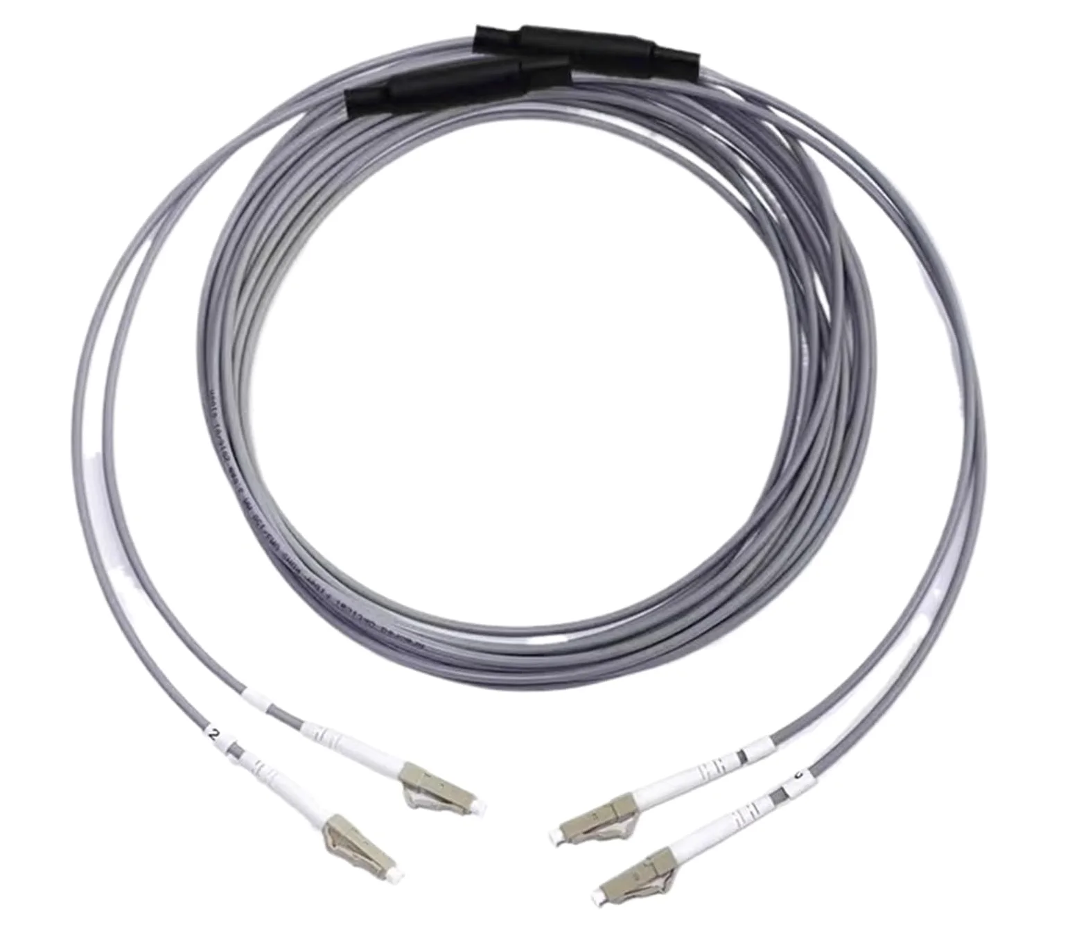 Câble patch à fibre optique blindé à 2 conducteurs de 50 m pour l'intérieur et l'extérieur (LcA-lcA, 2C gris OM1)