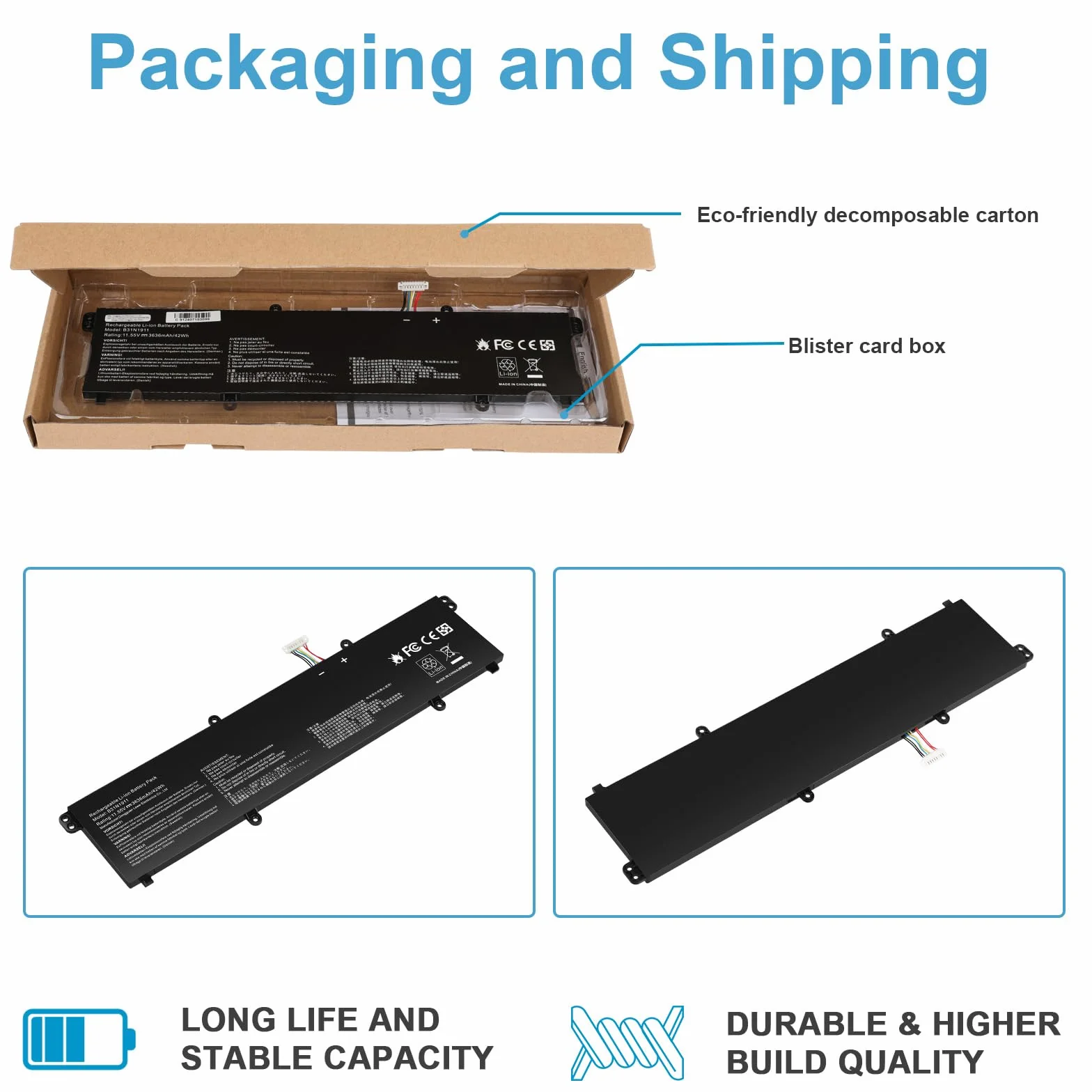 ASUNCELL B31N1911 Batterie d'ordinateur Portable pour ASUS VivoBook Flip 14 TM420IA M413 F413 X413FF 11.55V 42Wh