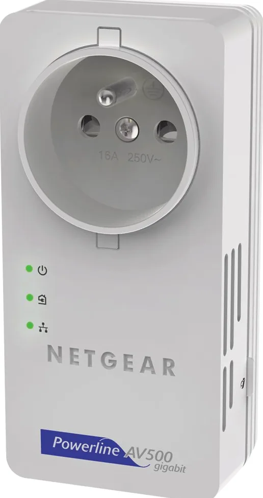 Netgear XAVB5601 Pack de 2 Adaptateurs CPL 500 Mégas Gigabit Prise Femelle, 2 Ports Gigabit.Compatible Box Internet, Périphériques et CPL Homeplug AV