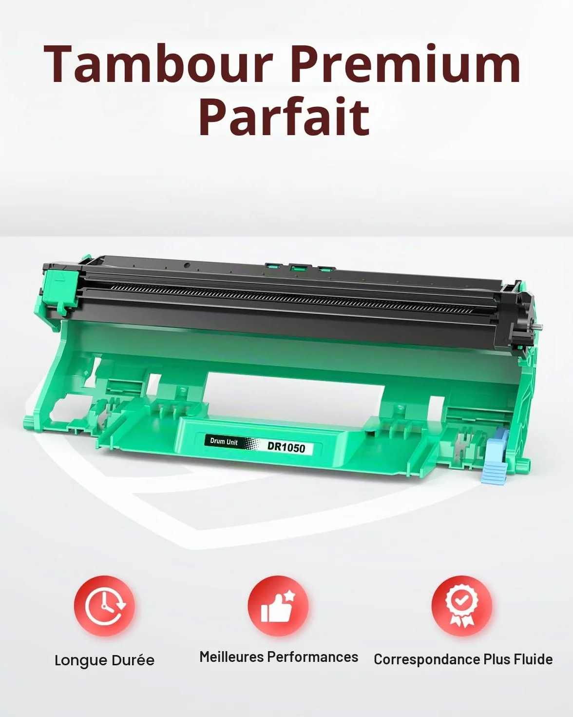 Tambour Compatible Brother DR-1050 DR1050 TN-1050 pour MFC-1910W DCP-1612W DCP-1610W DCP-1510 MFC-1810 HL-1110 HL-1210W DCP-1512 HL-1212W HL-1112 1 Pack