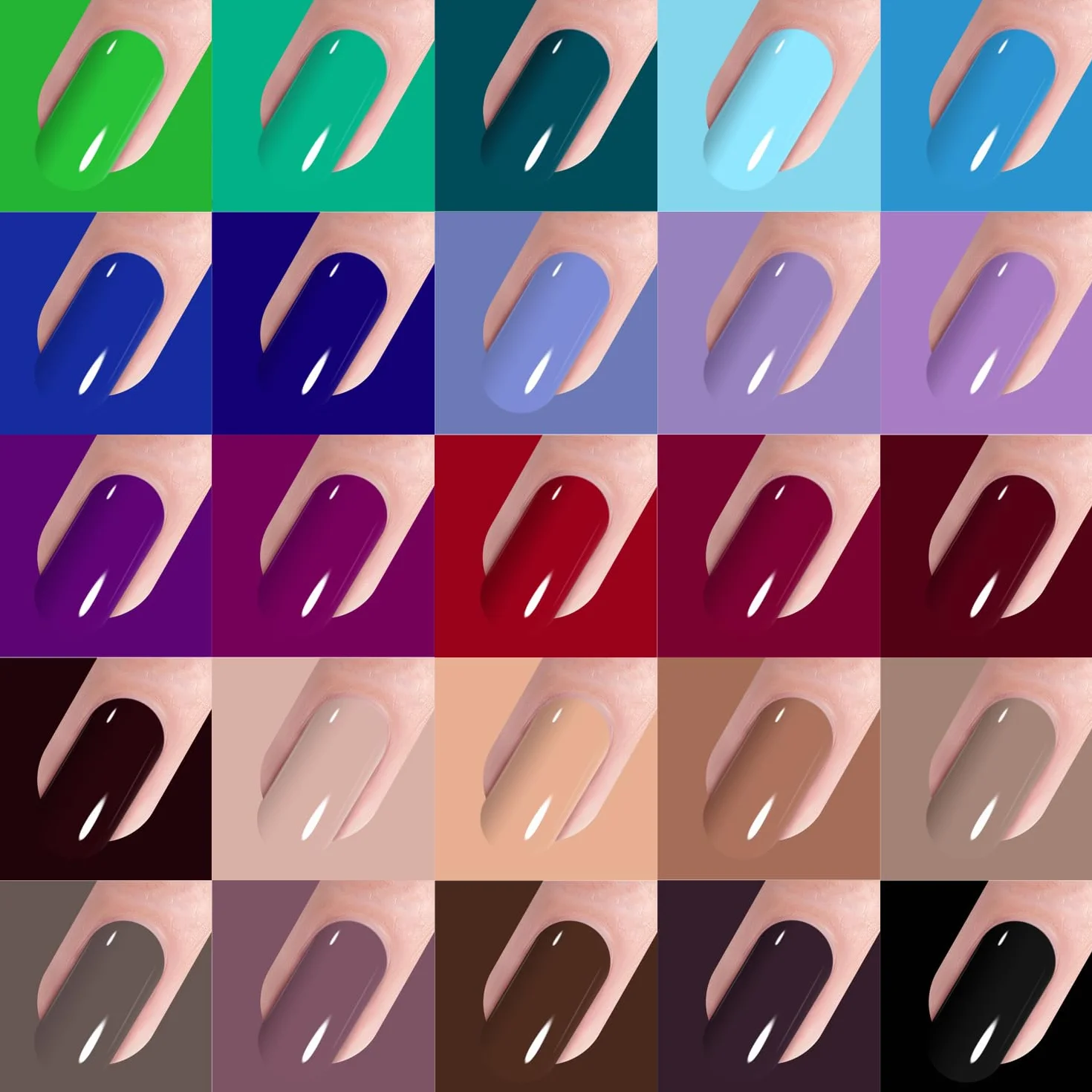 Vishine Vernis Gel Semi Permanent Lot 48 Flacons 45 Couleurs Base Top Coat Matte Top Coat UV LED Soak Off Nail Art 8ml