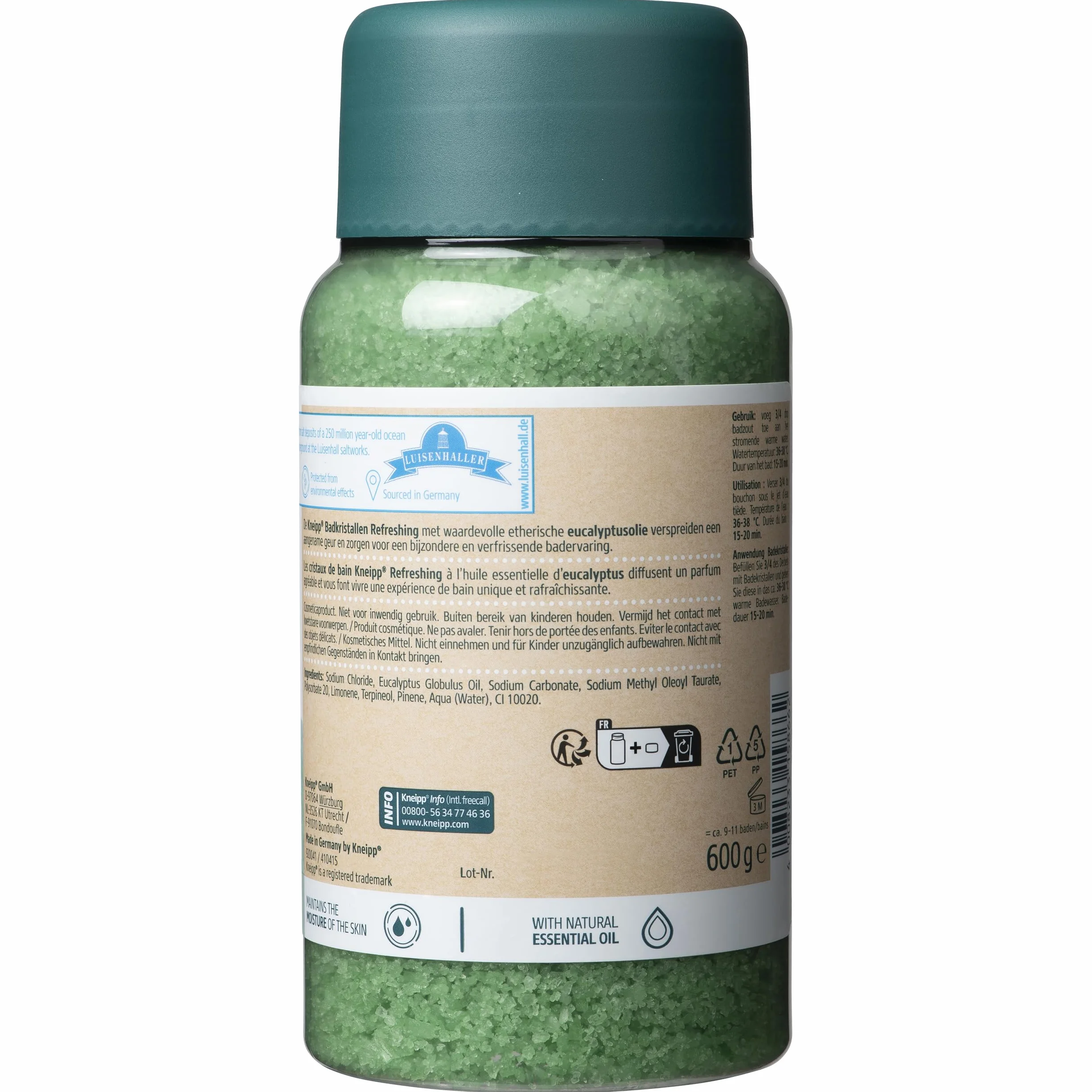 Kneipp Sels de Bain Refreshing Cristaux Eucalyptus 600 g