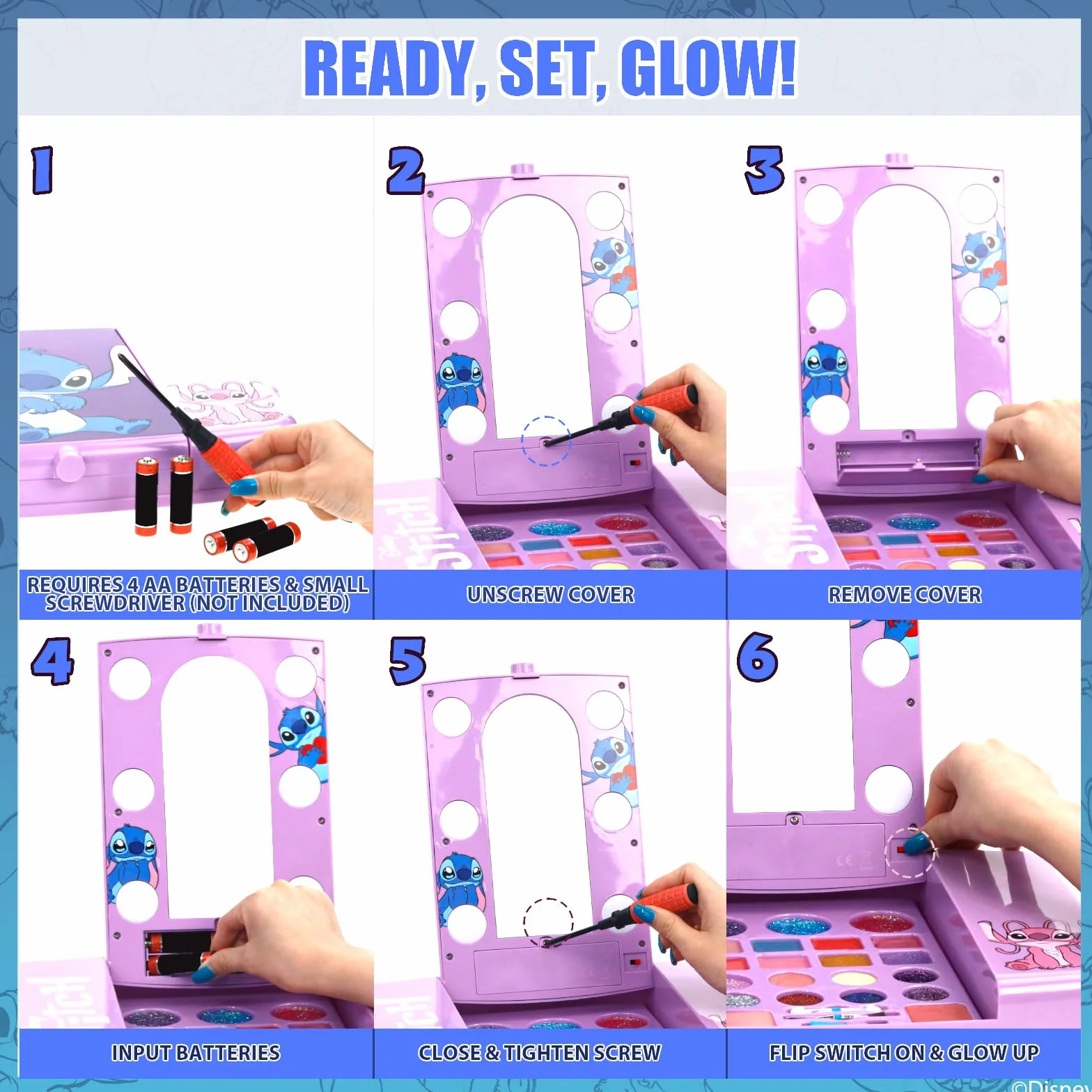 Coffret Maquillage avec Miroir Lumineux Gloss & Vernis