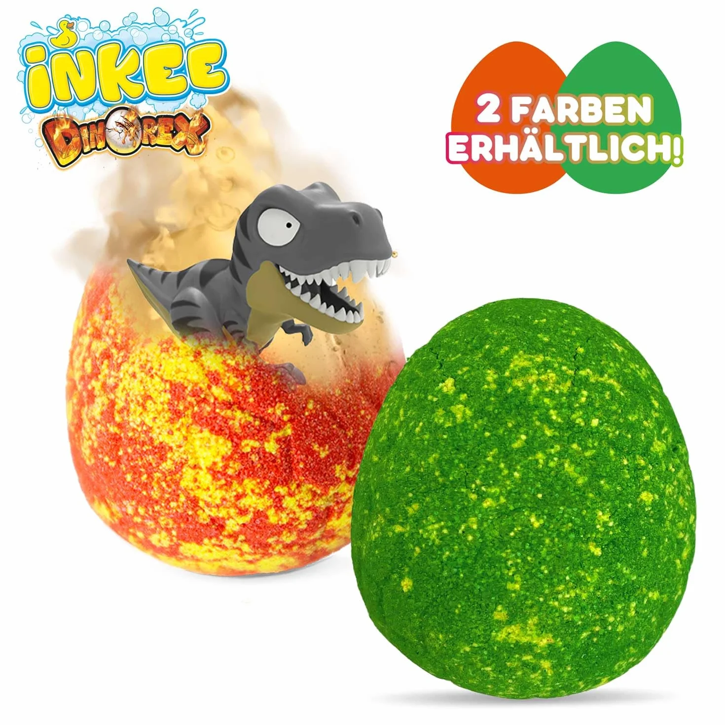 INKEE DINOREX Bombe de Bain Surprise DINO Boule de Bain Enfant Jouet Dinosaure Parfum Ice Tea Pêche
