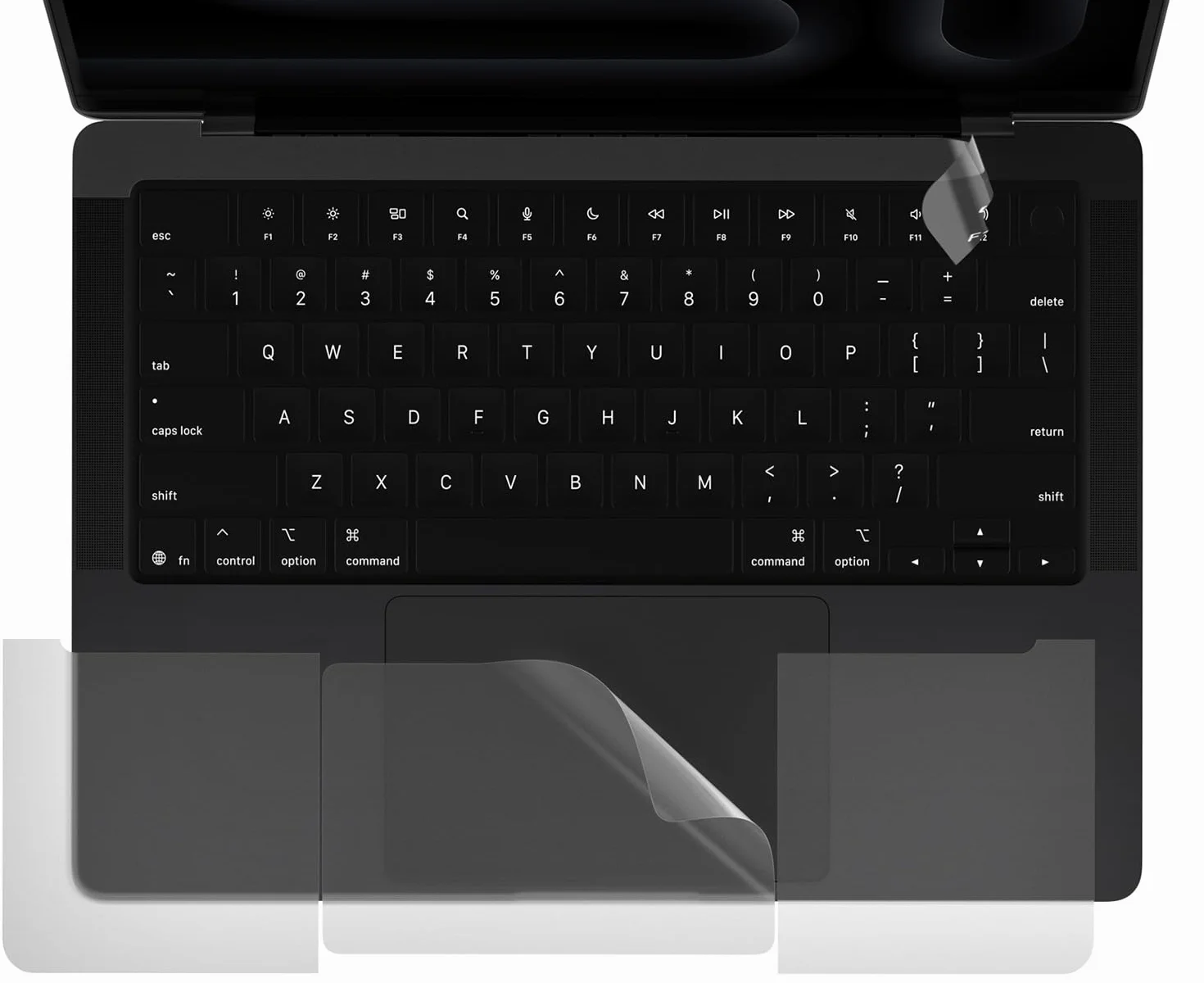 CaseBuy Ensemble de protection pour paume et repose-poignet pour MacBook Pro 14" 2021-2025 M4 M3 M2 M1 Pro/Max, protection anti-rayures pour clavier