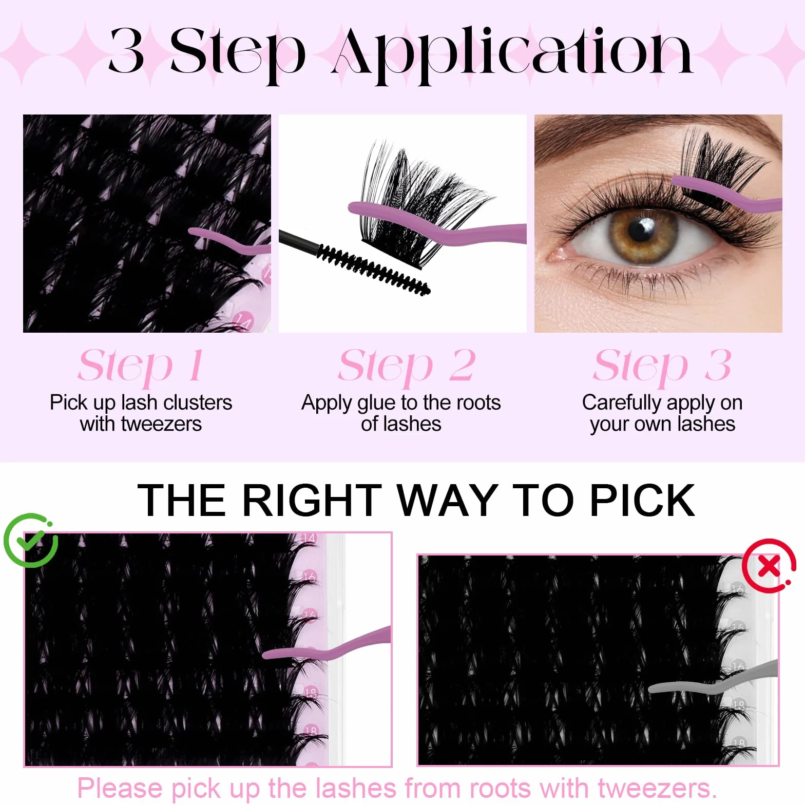 Faux Cils Individuel D Curl 200D Wispy Cils Naturels 10-18mm Réutilisables Cluster Lashes Extensions Cils DIY
