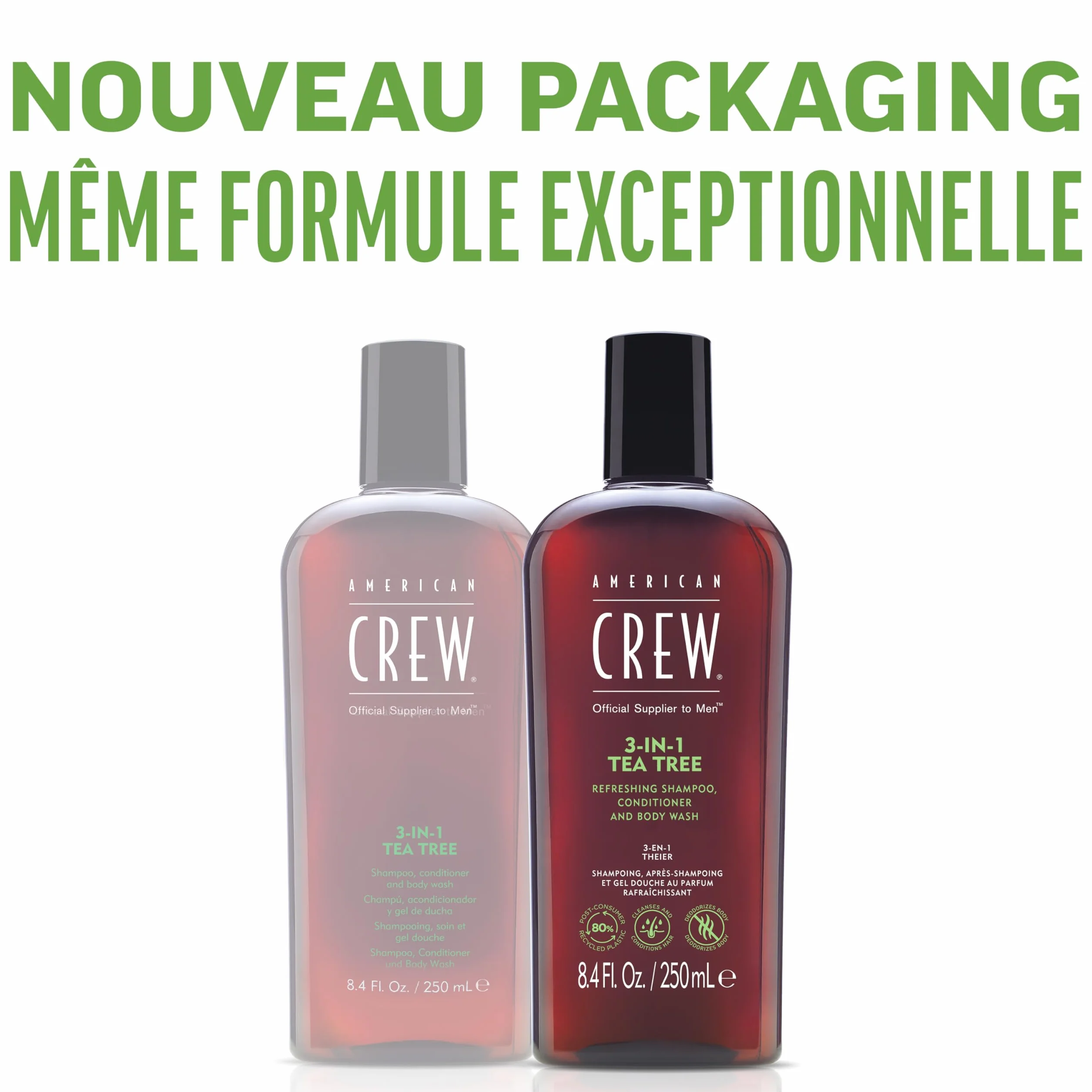 American Crew Shampoing 3 En 1 100ml Shampooing Après Shampoing Gel Douche Cheveux Corps
