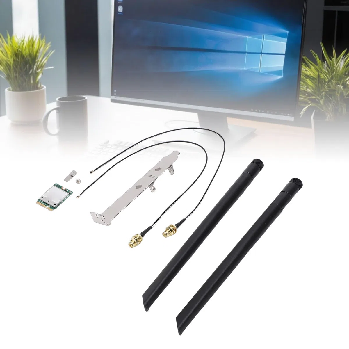 LICAEVEY Carte sans Fil WiFi 7, Réseau Tri-Bande M.2 NGFF avec Technologie MLO et Antennes 2x2, Compatible avec Wins 11, Prise en Charge 2,4/5/6 GHz pour Une Couverture Plus Large