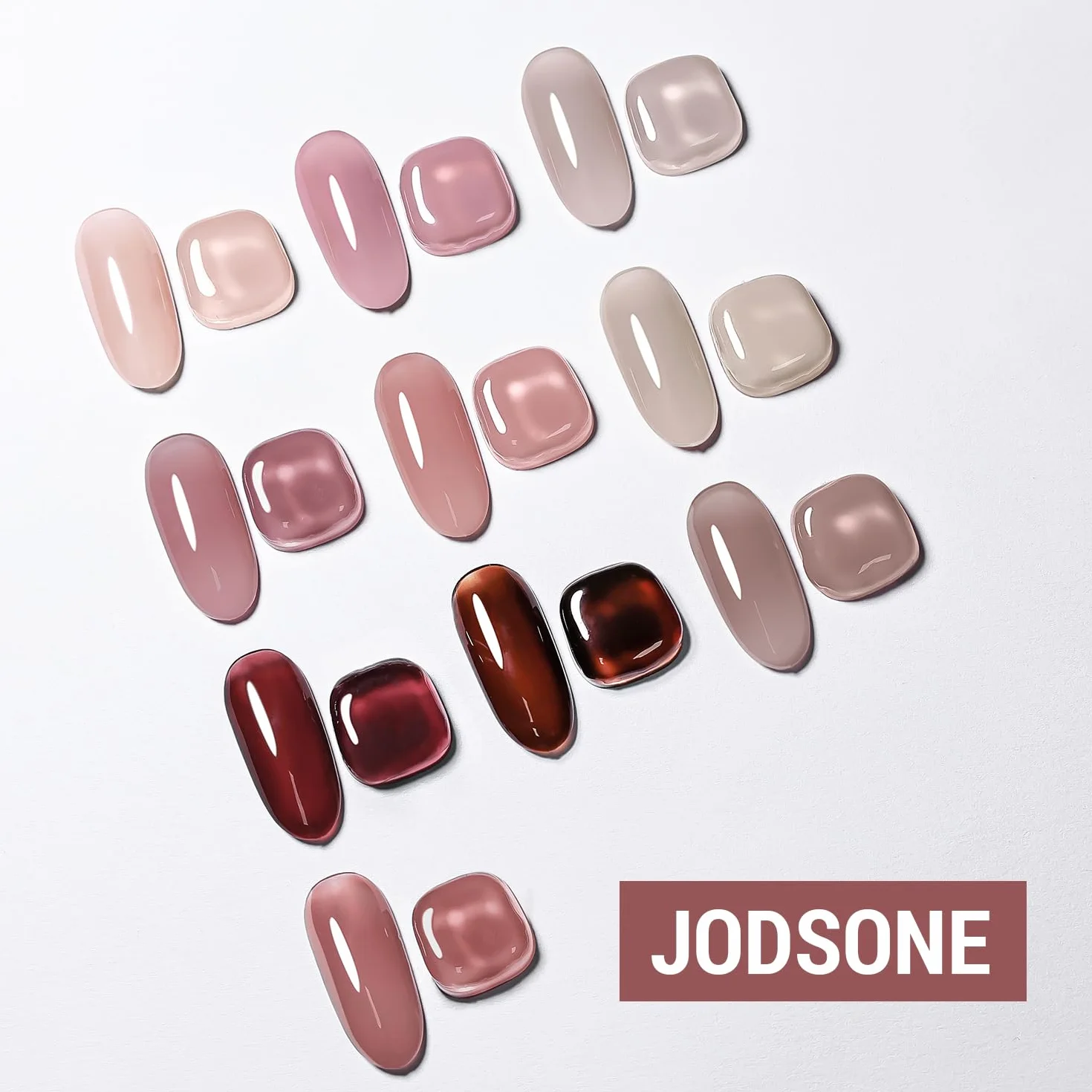 JODSONE Coffret 12 Vernis Semi Permanent 10 Couleurs Jelly Translucides Naturelles Tenue Longue Durée