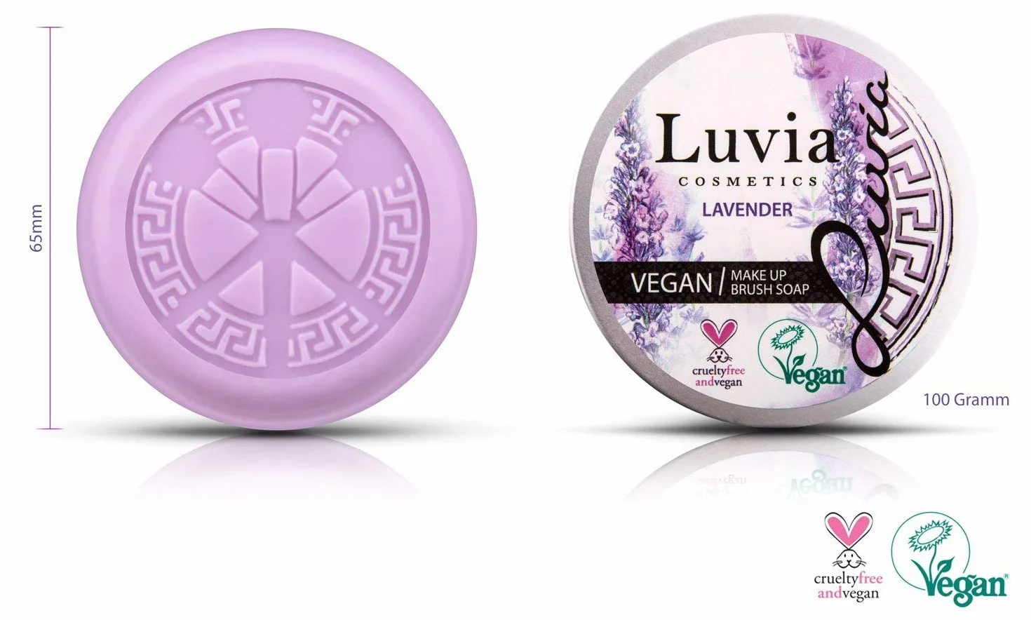 Luvia Nettoyant pour pinceaux de maquillage Savon 100 g XXL