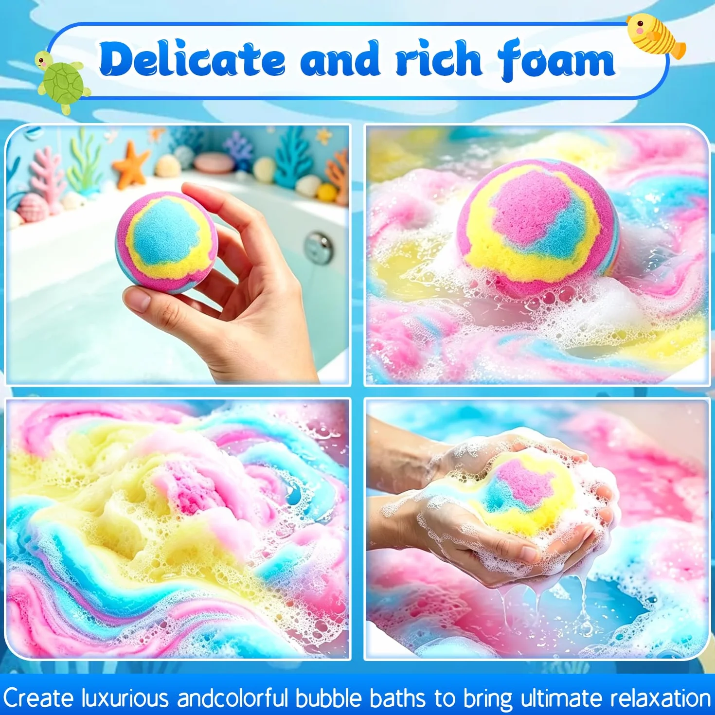 Bombes de Bain pour Enfants Surprise, 12 Pièces Jouets Dinosaures Cadeau Anniversaire Garçons Filles