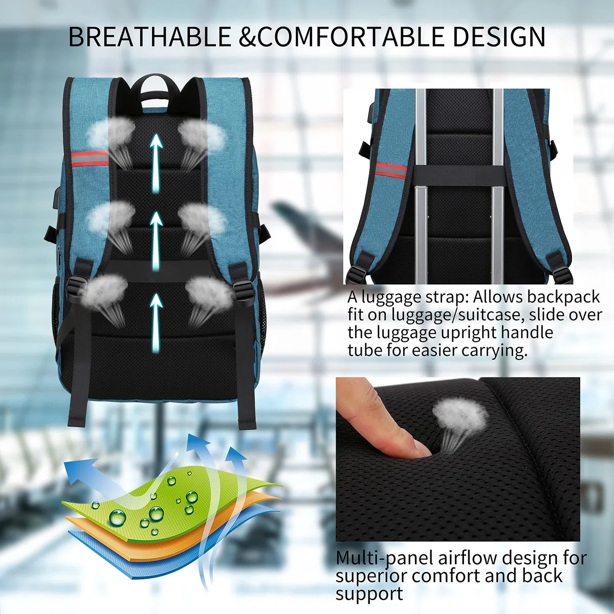 CAFELE Sac à Dos pour Ordinateur Portable Extra-Large de 15,6 Pouces, Sac à Dos de Voyage Durable, Sac d'ordinateur de Bureau antivol RFID pour Hommes et Femmes
