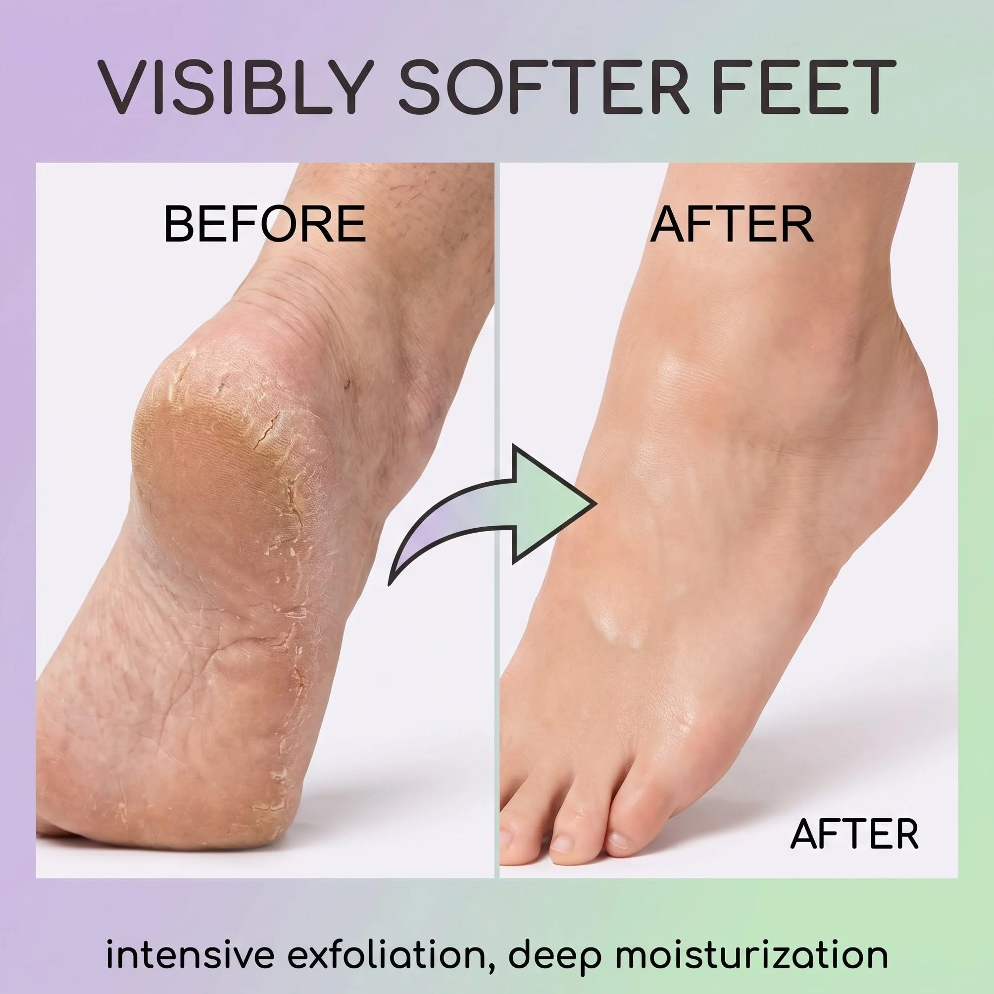 Masque Pied Peeling Exfoliant Aloe Vera Lavande, Soin Pied Éliminer Callosités Peaux Mortes Hydratation Intense