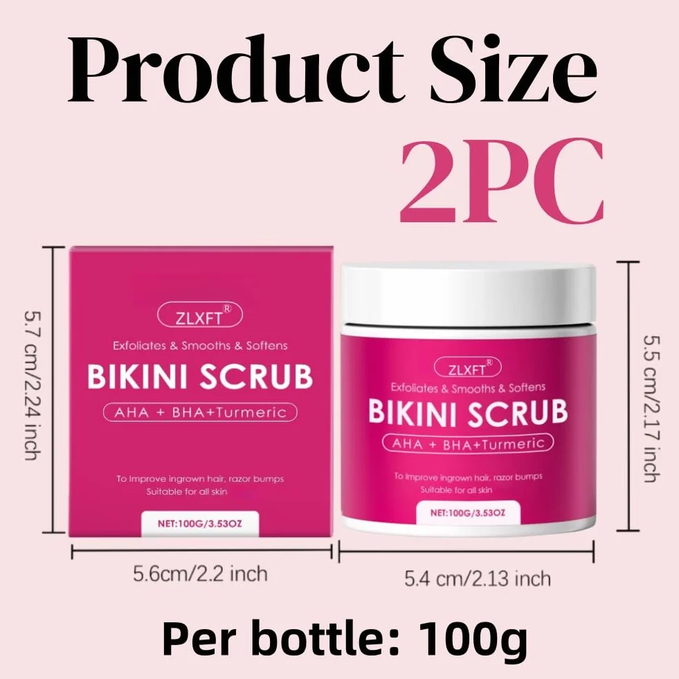 Gommage Corporel 2pcs Bikini 10% AHA+BHA Curcuma 100g Élimine Poils Incarnés