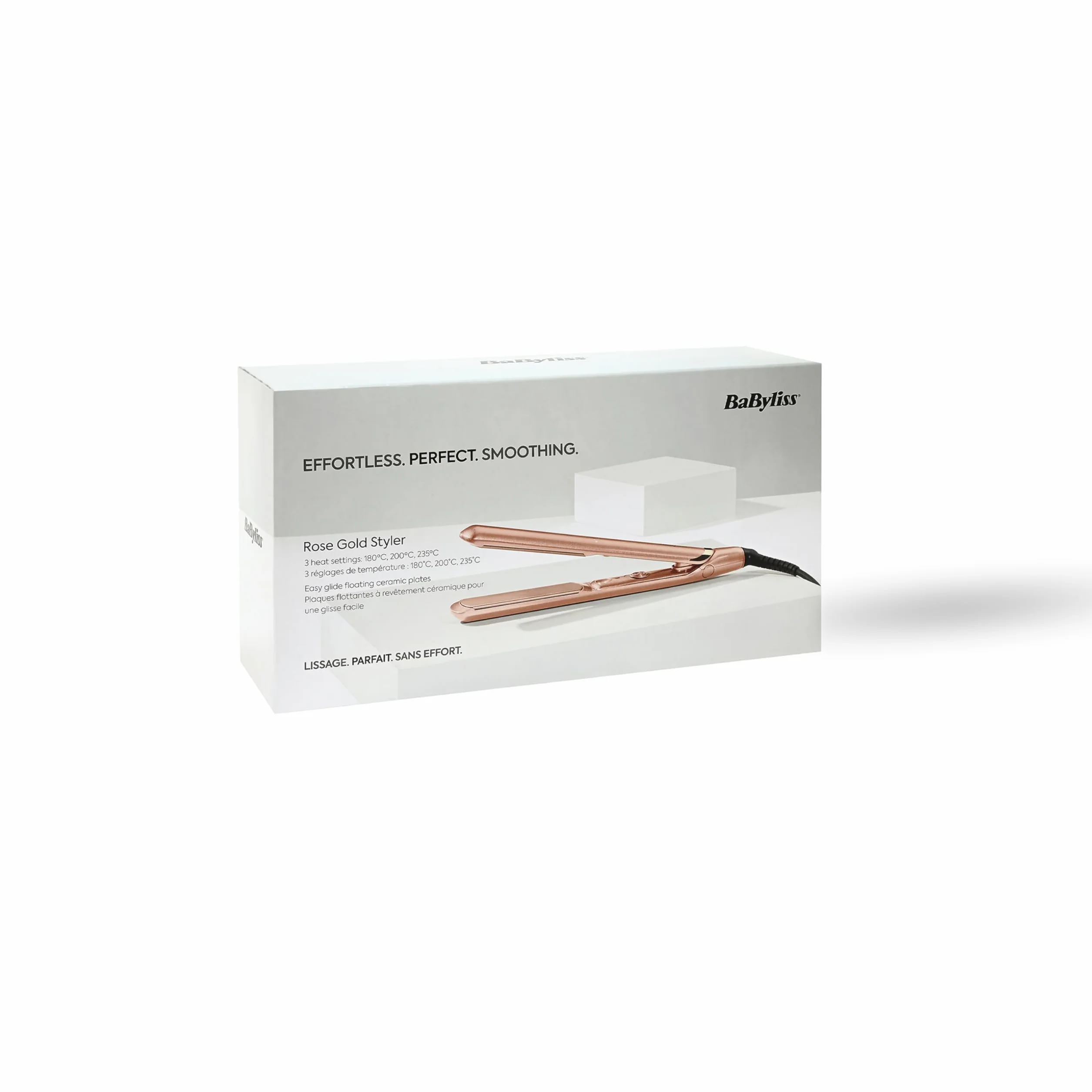 BaByliss Lisseur Cheveux Rose Gold 2598PE - Plaques Céramique, Multi-voltage, Chauffe 15s, 235°C