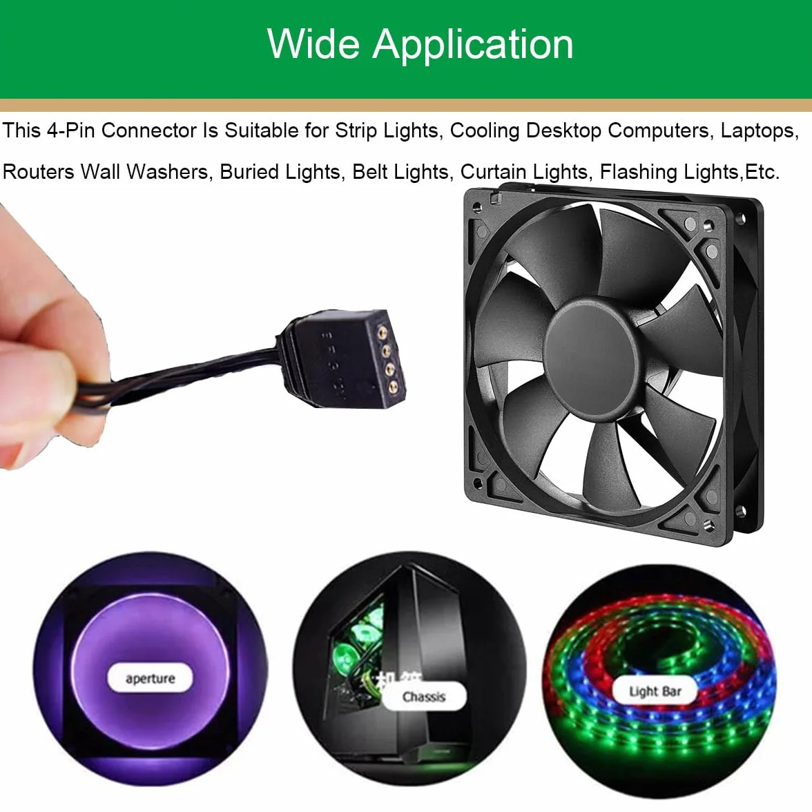 Câble d'extension RVB 4 broches vers adaptateur 12V mâle/femelle pour bandes LED, ventilateurs PC, cartes mères