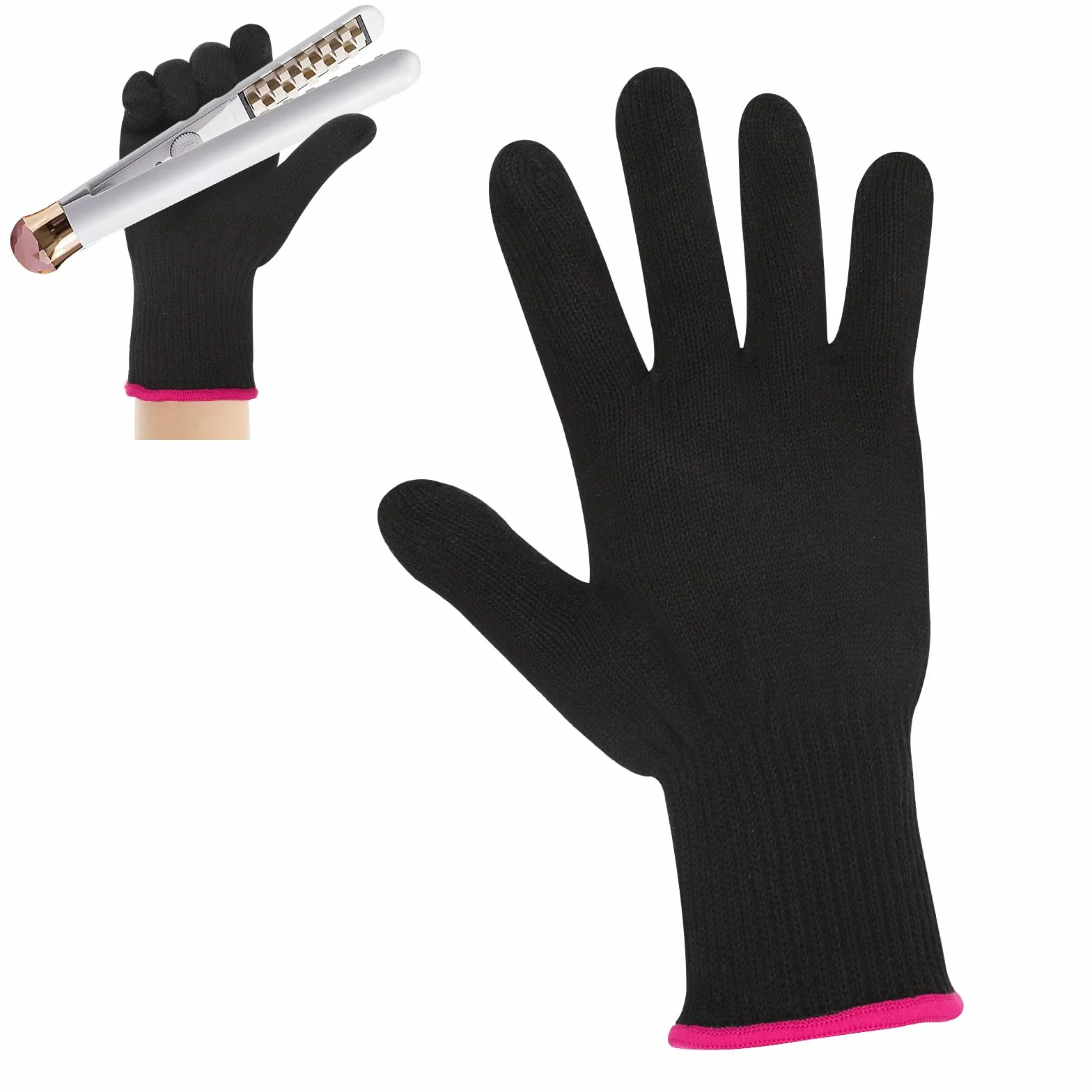 Gants de coiffure professionnels résistant à la chaleur pour fer à friser et lisser - 1 pièce