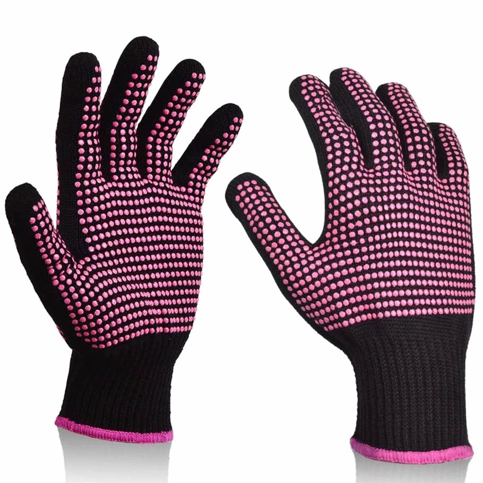Sopito 2 Pièces Mitaines de Gants Résistants à la Chaleur pour Fer à Friser, Rose