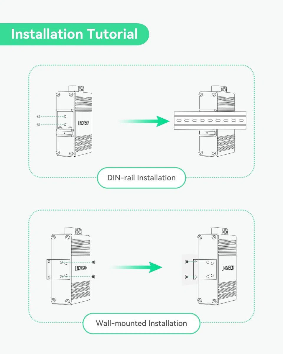 LINOVISION Switch Industriel Fibre PoE+ 10 Gigabit Ethernet, convertisseur de média PoE 10GBASE-X SFP+ vers 10G/5G/2,5G/1G/100M Conforme à la Norme 802.3af/at pour appareils PoE à Haute Vitesse