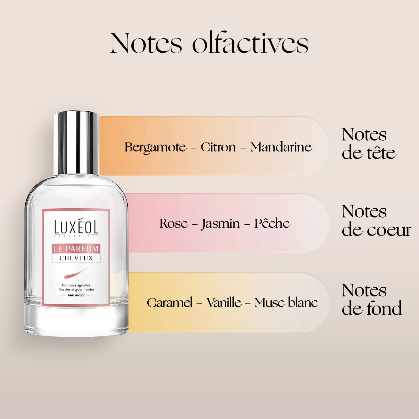 LUXÉOL Le Parfum Cheveux Aux Notes Fruitées Florales Gourmandes Formule Sans Alcool Fabriqué En France 50 ml