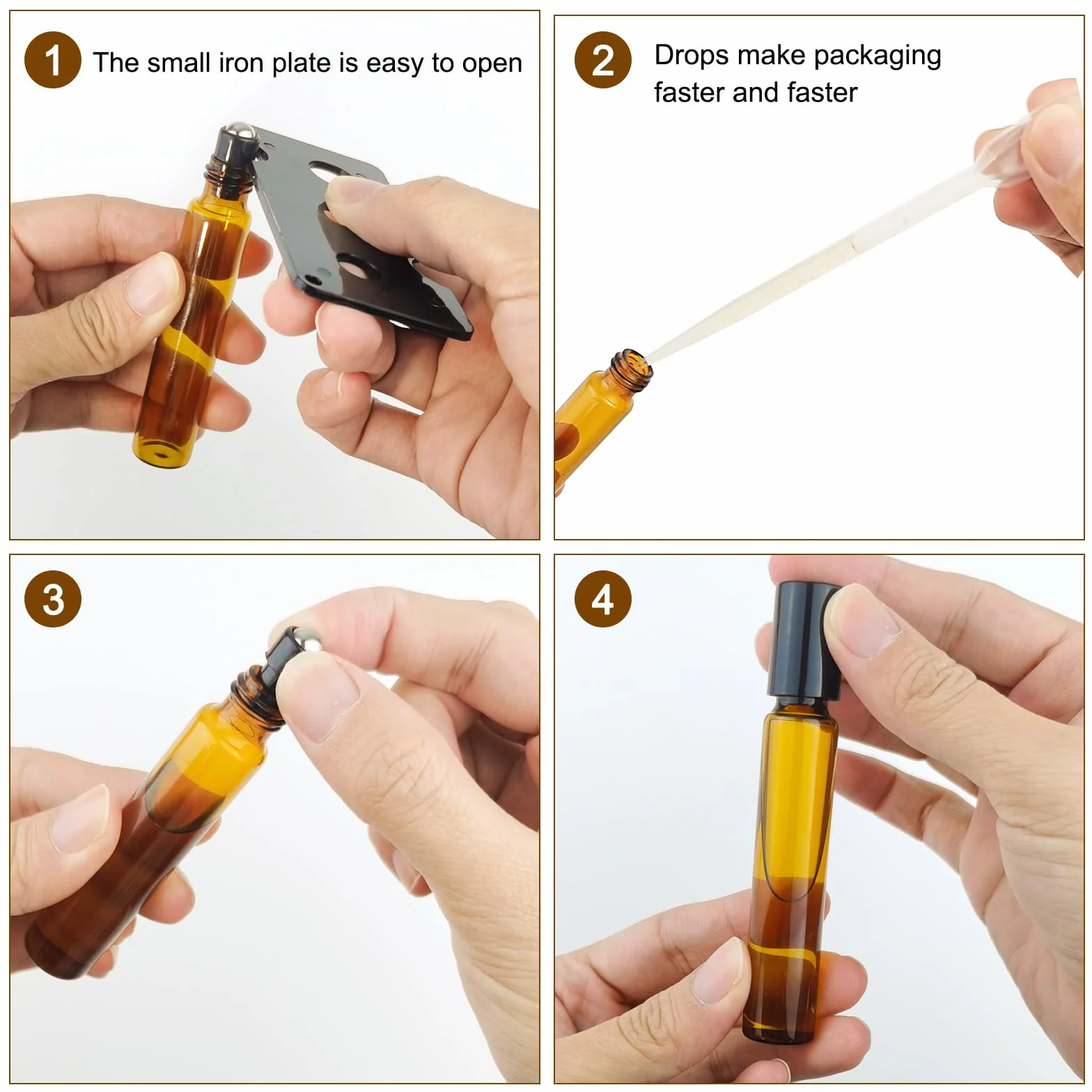 Bouteille Flacon Roll On Vide 10ml 30 Pièces Huiles Essentielles Aromathérapie Parfum