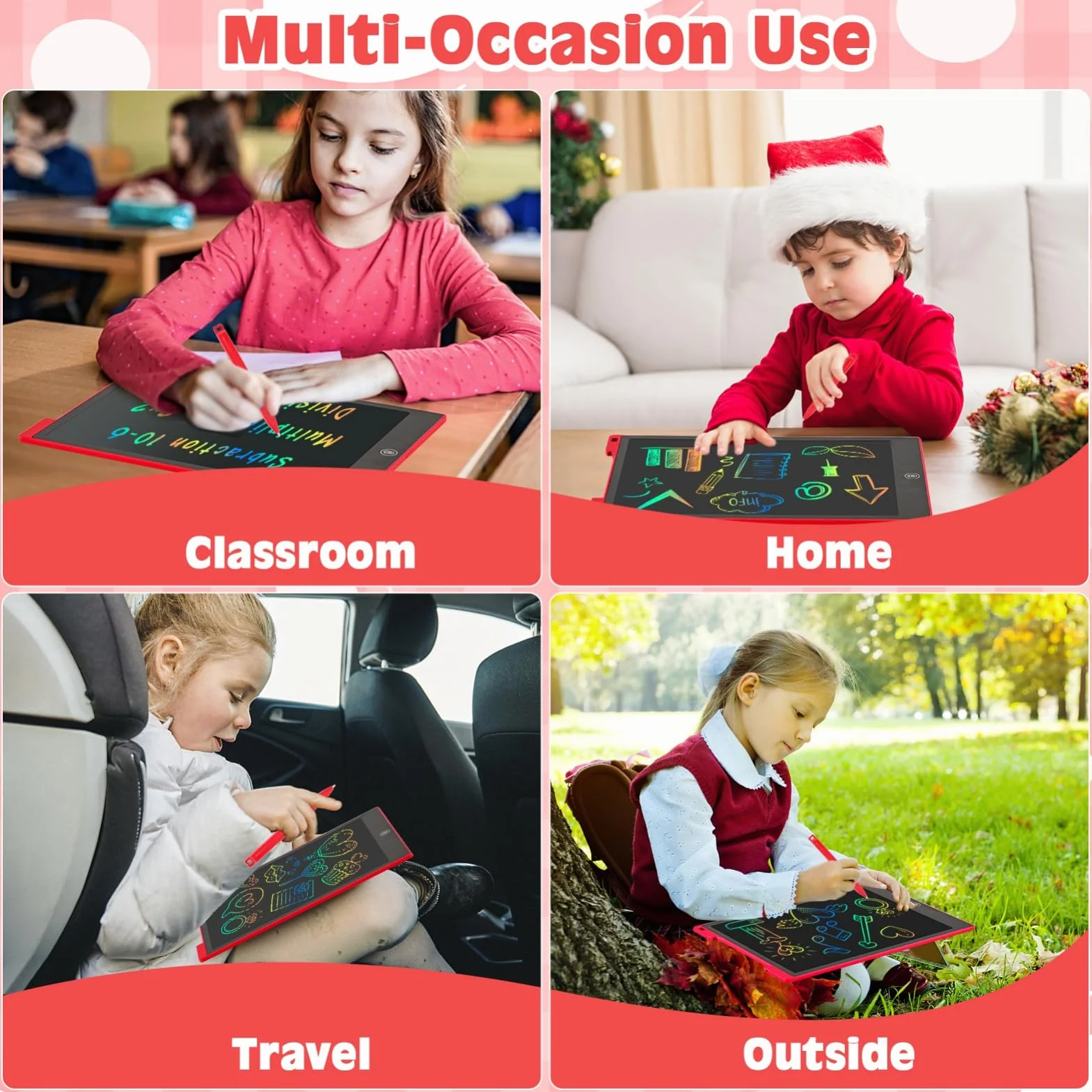 12 Pouces Tableau à Gribouiller LCD pour Enfants Jouets de Dessin Cadeau 3-7 Ans