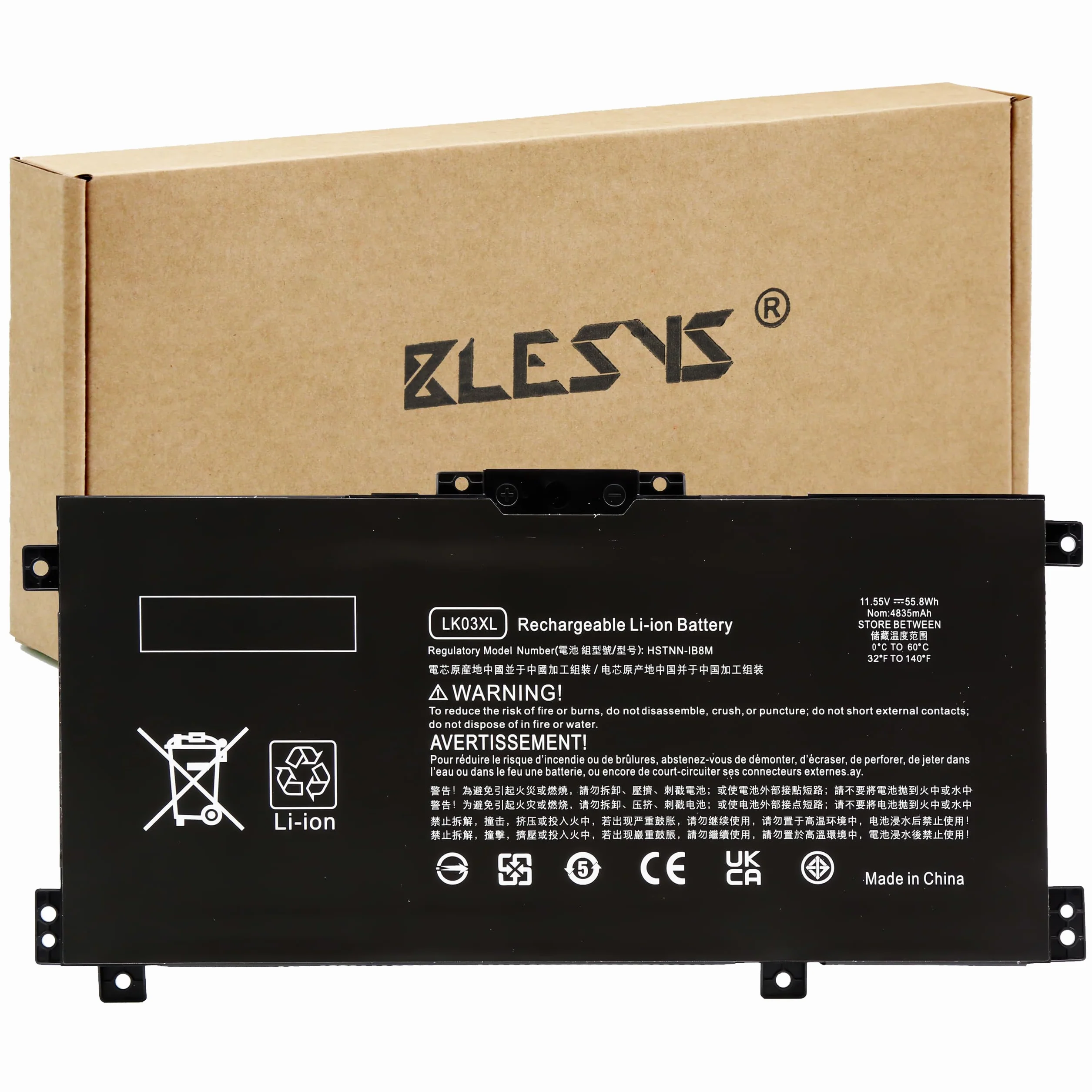 BLESYS Batterie pour HP Envy X360 17-ce1002nf 15-cn0004nf 15-cn0009nf 15-bp120nf 17-bw0xxx 15-cn0xxx 17-ce0xxx