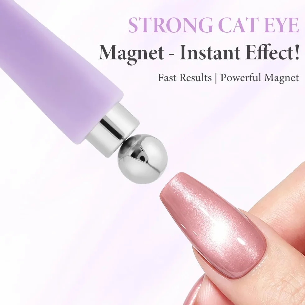 8 in 1 Cat Eye Magnet Set, 7 Pièces Aimant Ongle, Outils de Nail Art DIY avec Lapin et Cœur
