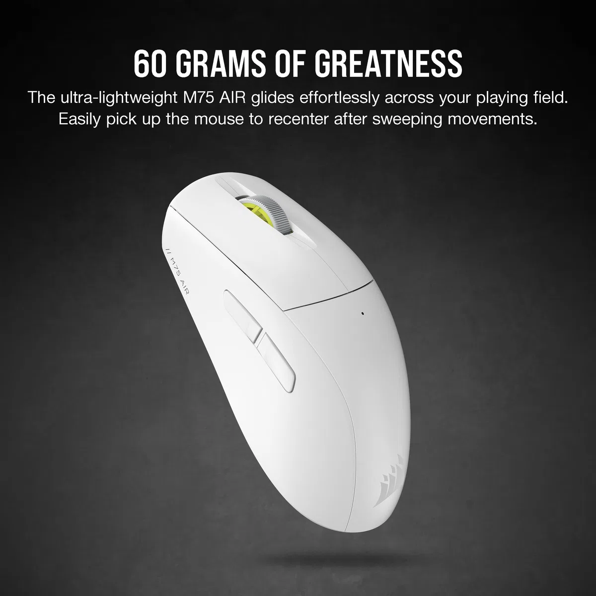Corsair M75 AIR Souris Gaming FPS sans Fil Ultra légère - 26000 DPI - Entrée Ultra Rapide - Forme symétrique - Compatible iCUE - PC, Mac - Blanc