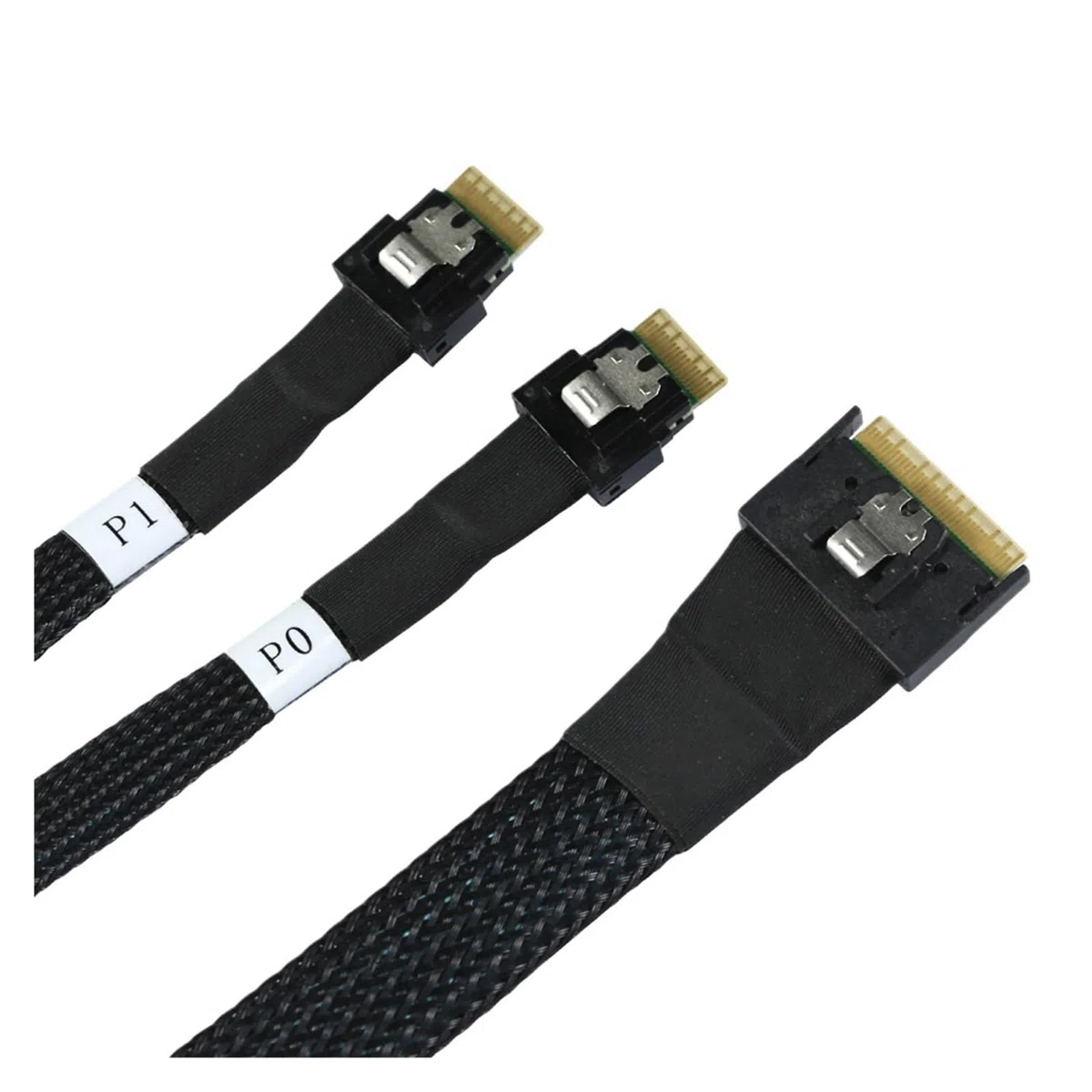 Slimline S*A*S SFF-8654 8I Skew Plug in 2X SFF-8654 4I Câble serveur 0,5/0,8/1 m