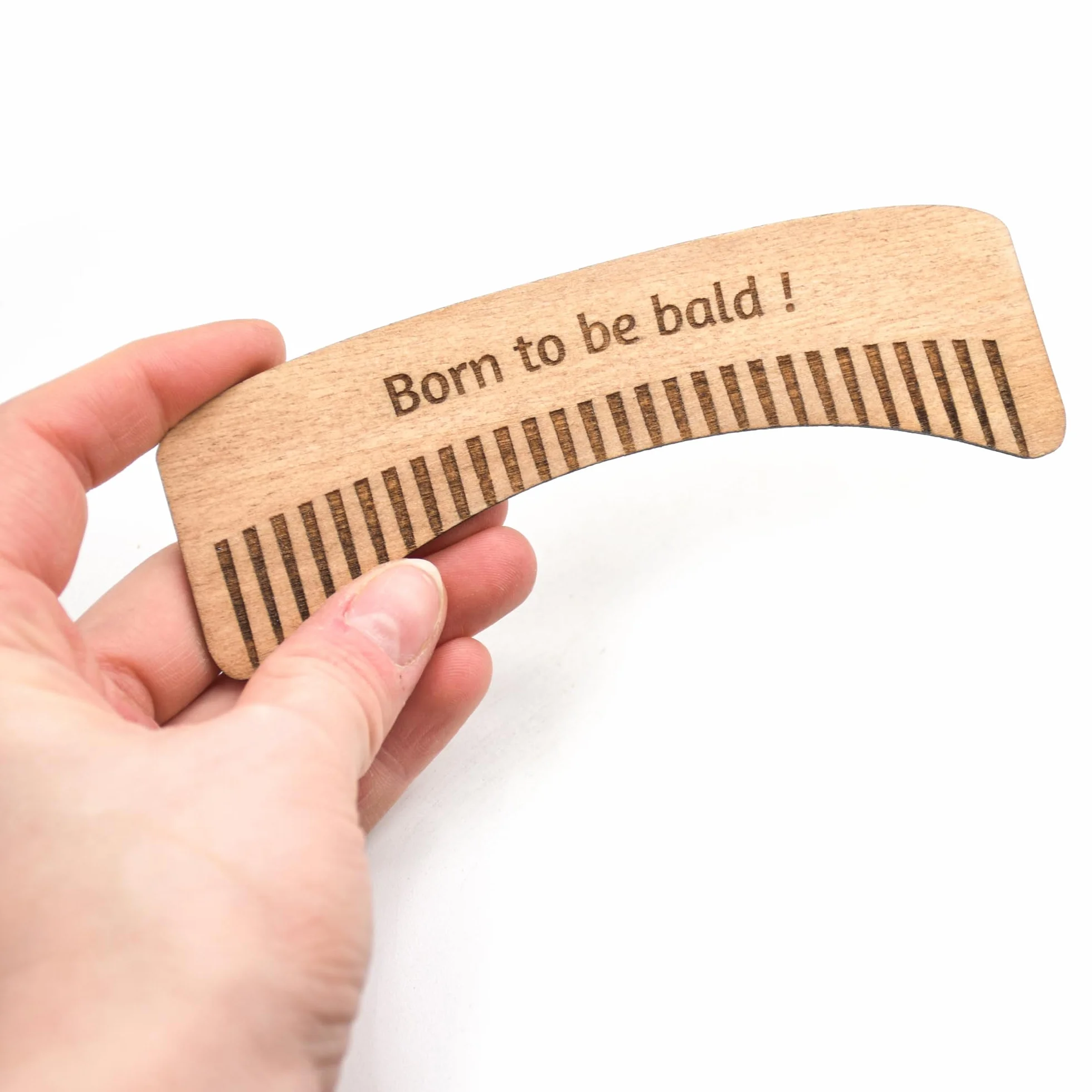 Peigne personnalisé en bois pour chauve, prénom et phrase personnalisables, idée cadeau anniversaire