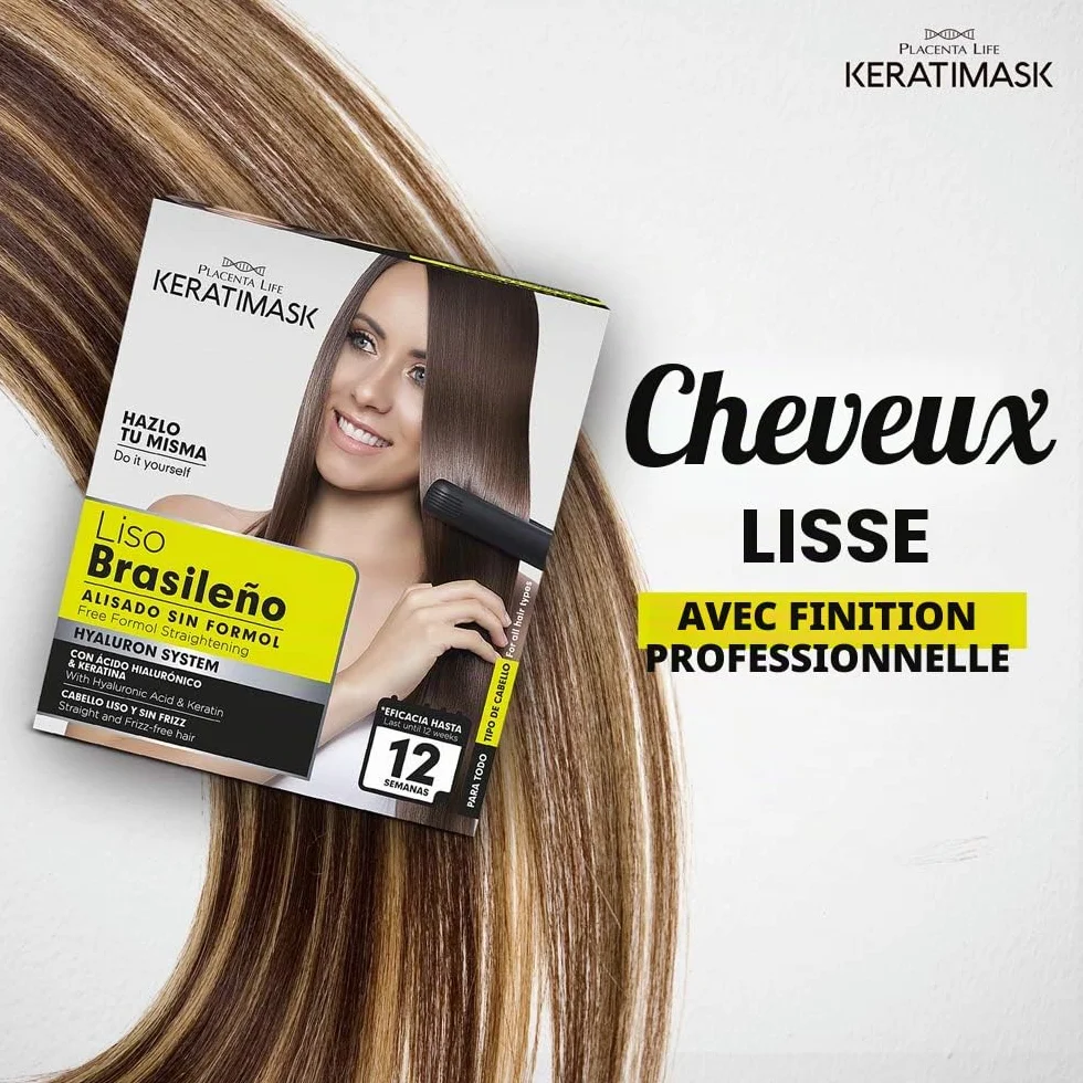 Kit de lissage brésilien Keratimask Be Natural, lot de 3 x 380 g