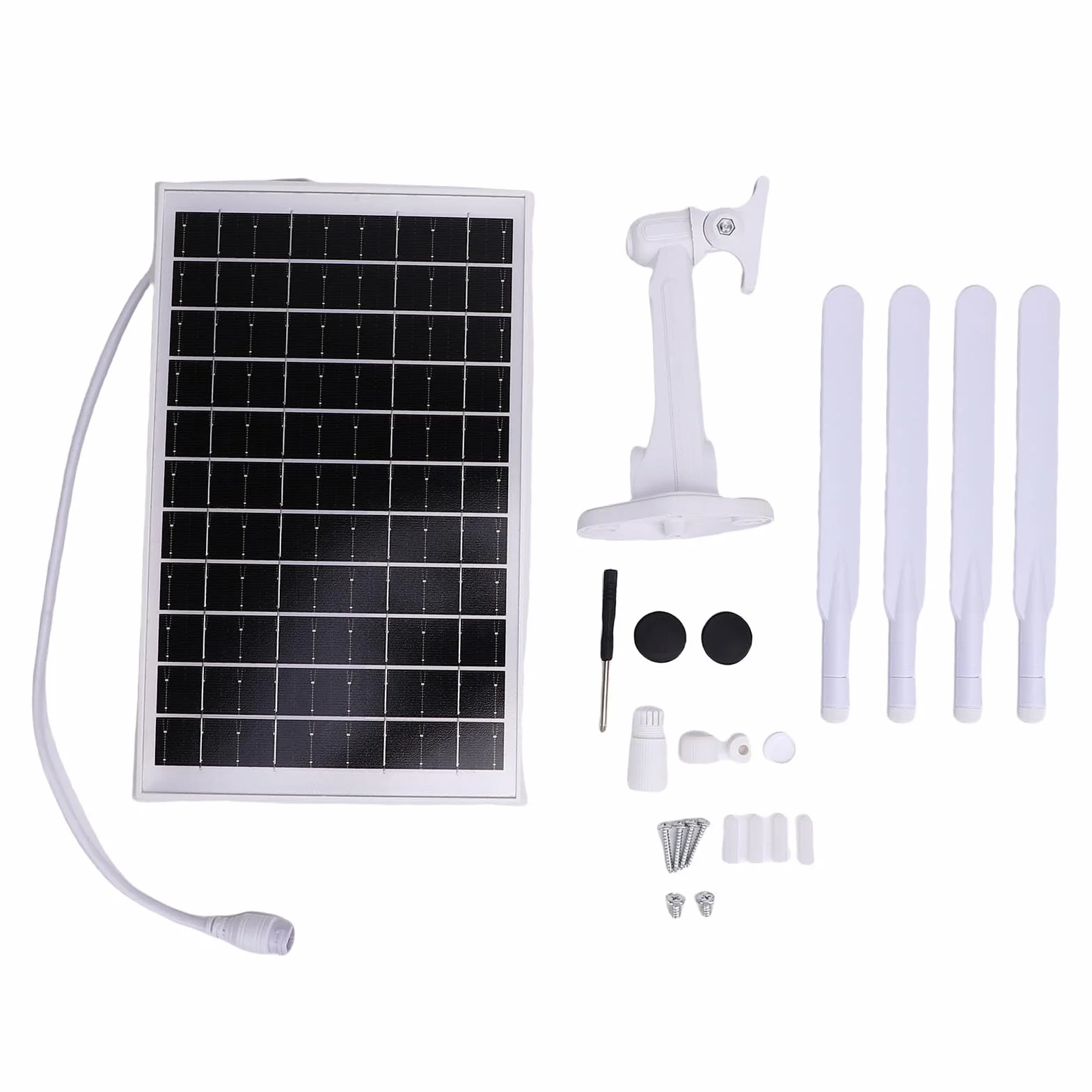 Acouto Modem Modem Router, 12W Pannel, 18000mAh Battery, IP66 IP66 WiFi en Plein Air pour Le Camping et Le Routeur Moderne Solar Solar 4G à énergie RV 4G (Antennes Blanches)