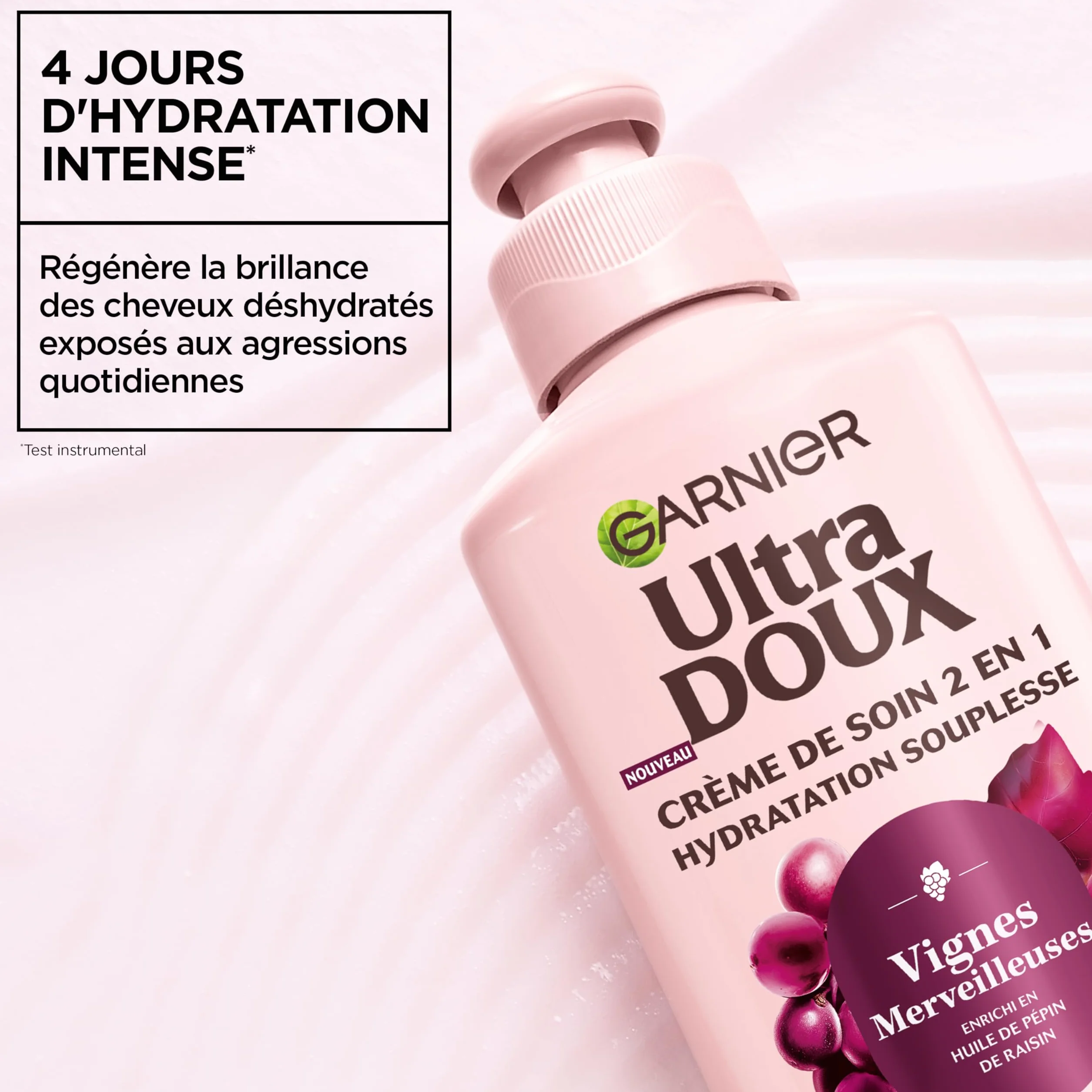 Garnier Ultra Doux Vignes Merveilleuses Crème de Soin 2-en-1 Cheveux Déshydratés 200 ml