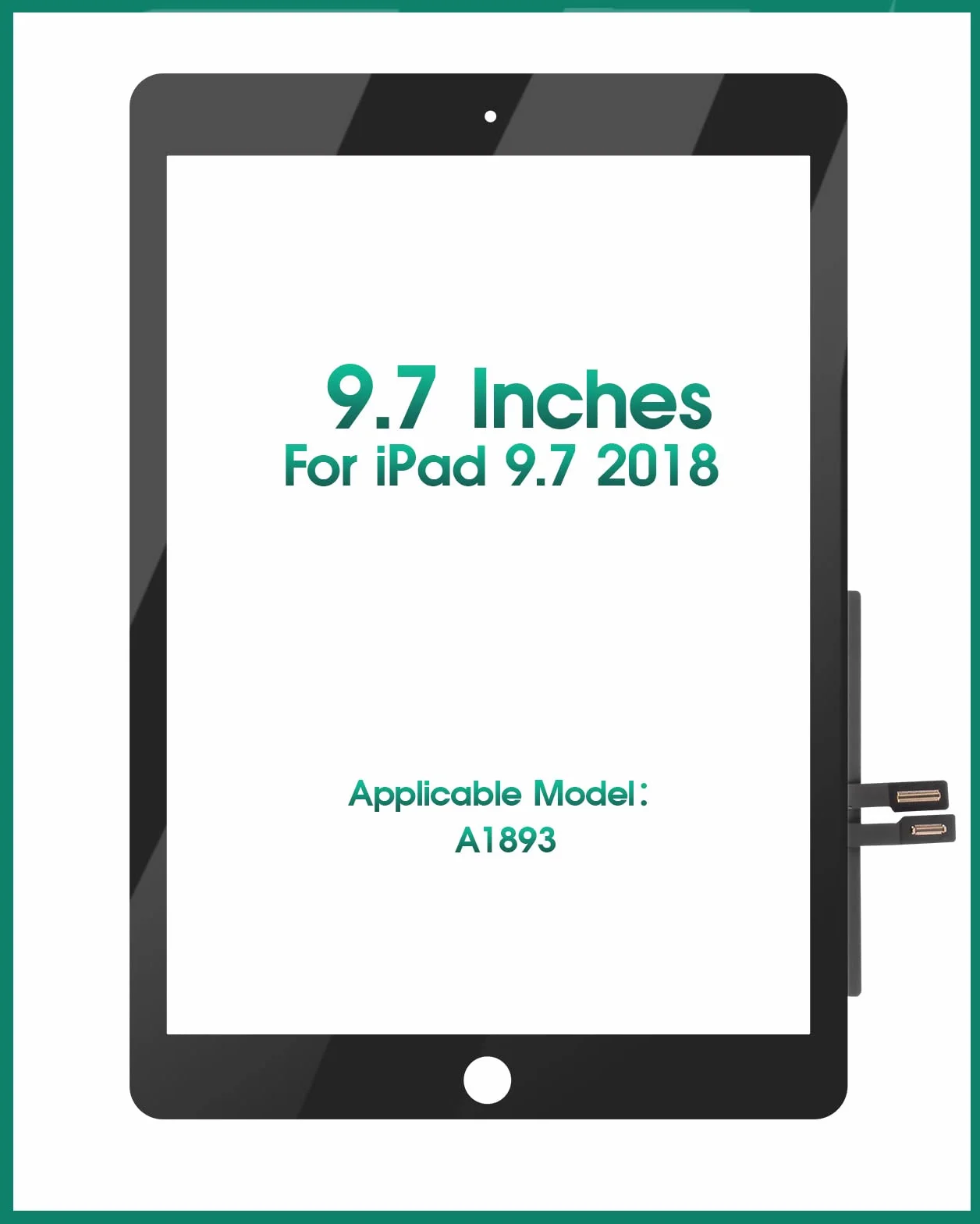Écran tactile pour iPad 9.7 2018 A1893 A1954 noir verre trempé kit réparation