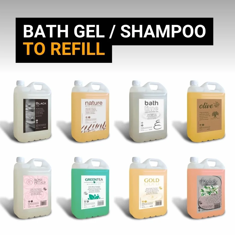 Gel/Shampooing 2en1 BLACK Line 5 ltr. 90% Natural Origin Recharge doseur Après-shampooing sans Parabènes Fabriqué l’UE