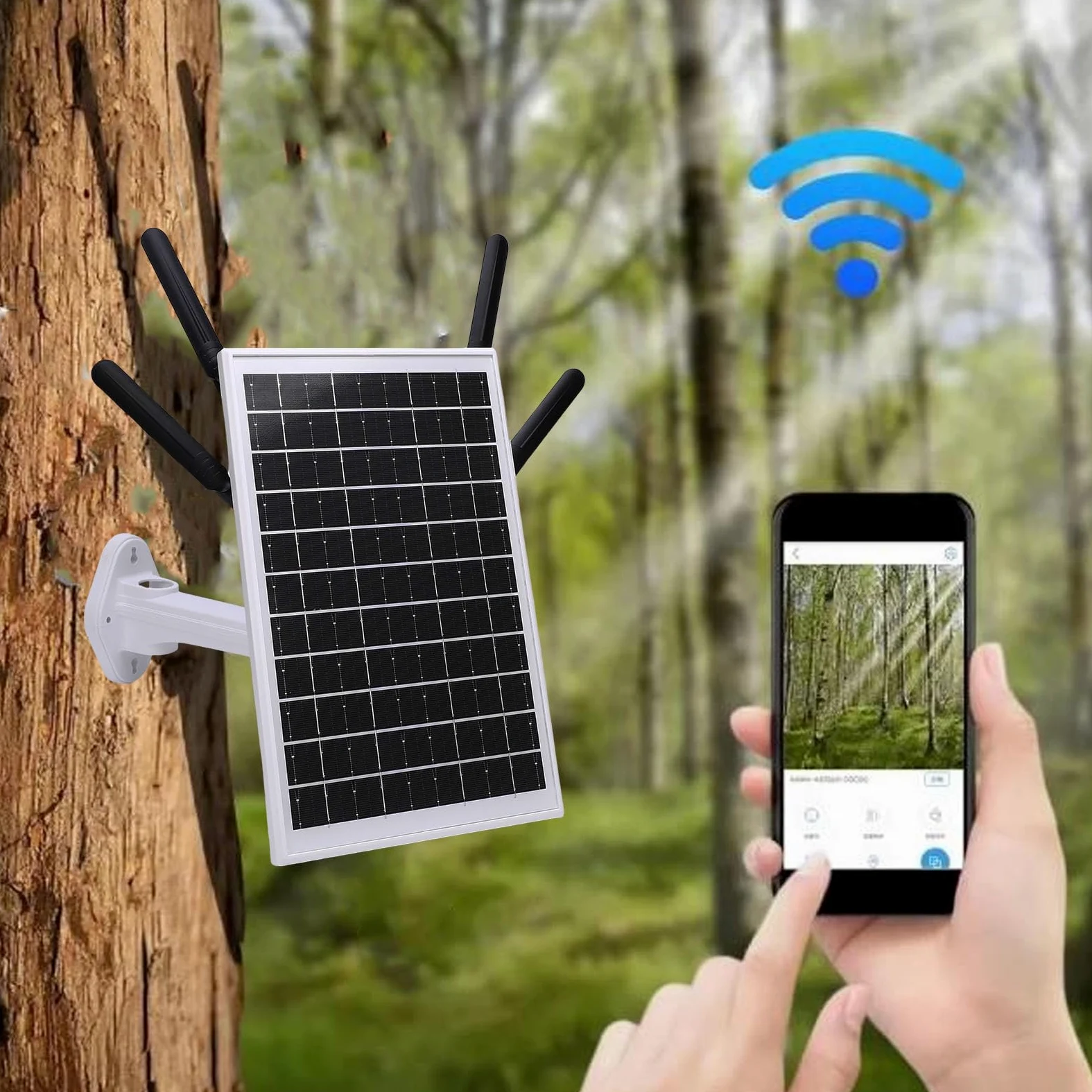 GOWENIC Routeur Modem 4G LTE 12 W à énergie Solaire, Extension WiFi 6 Solaire Extérieure 300 Mbps avec Emplacement pour Carte SIM, étanchéité IP66, Portée WiFi 150 M, Batterie 18 000 MAh (Antennes