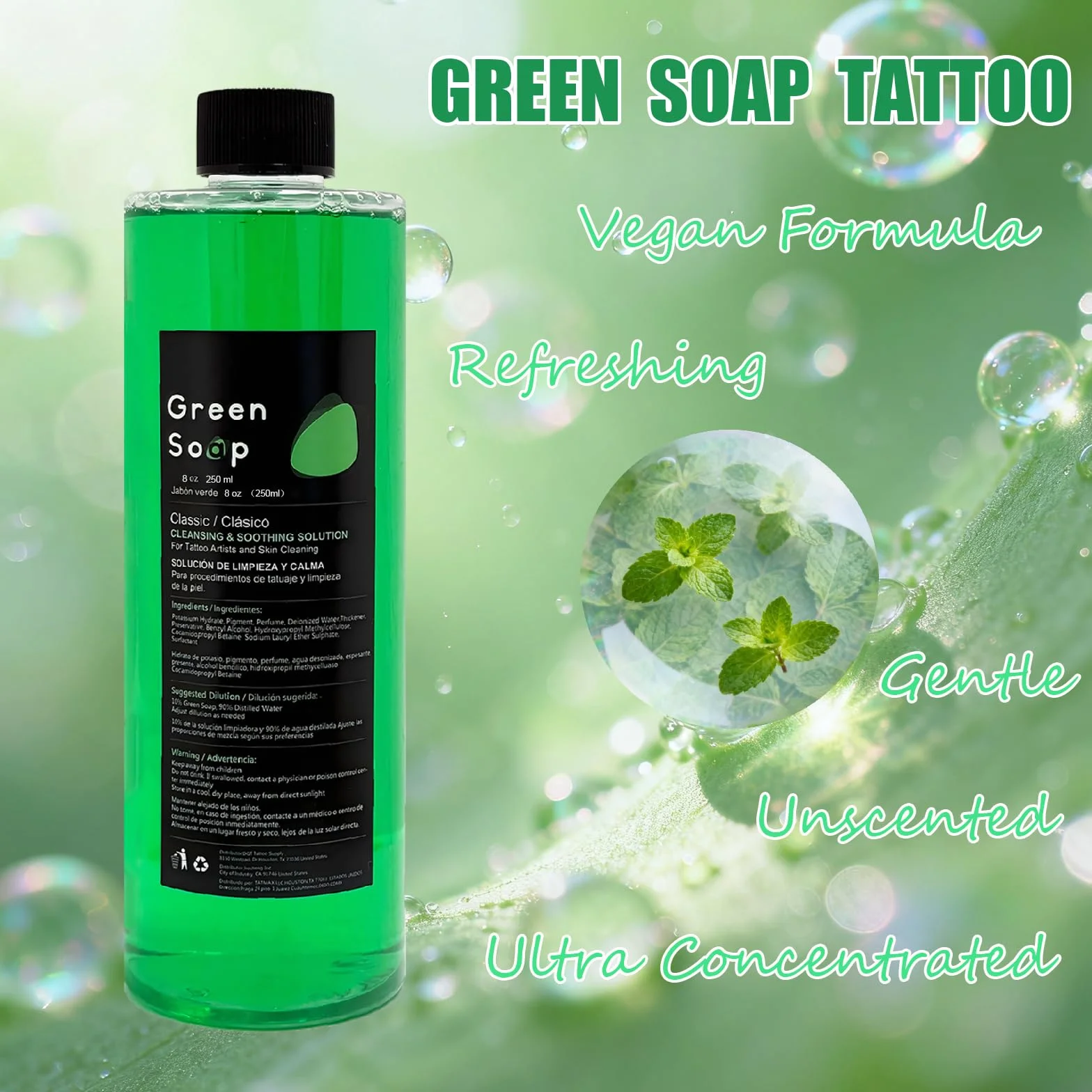 Unihuby Savon de Tattoo 250ml Bouteille en Mousse Kit de Nettoyage pour Tatouage