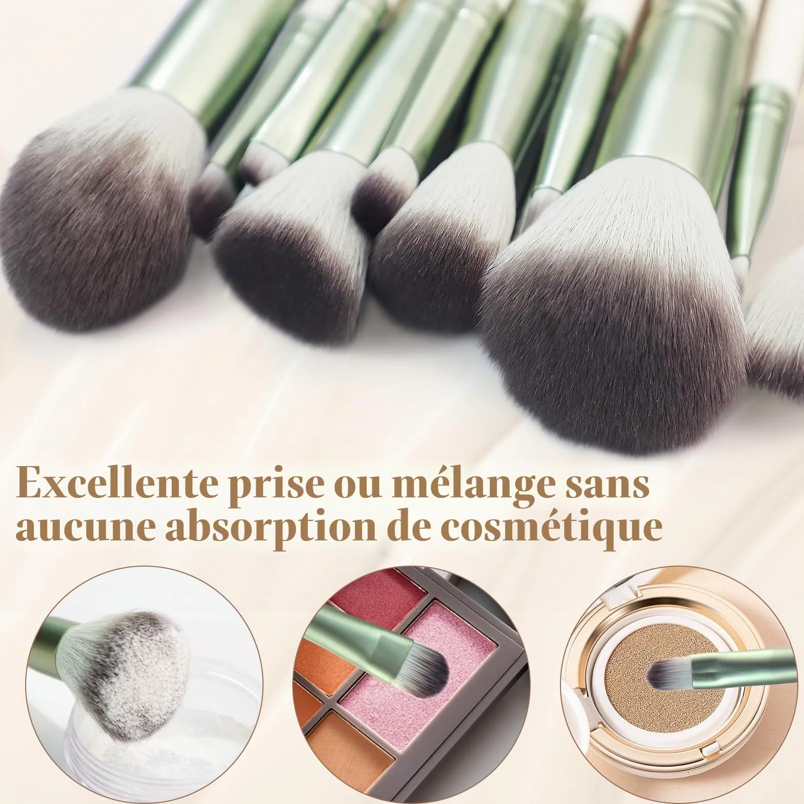 HEYMKGO Pinceaux Maquillages 12pcs Kit Synthetic Bristles Foundation Powder Concealers Blush Blending Lip Eyeshadow Eyebrow Highlighter
