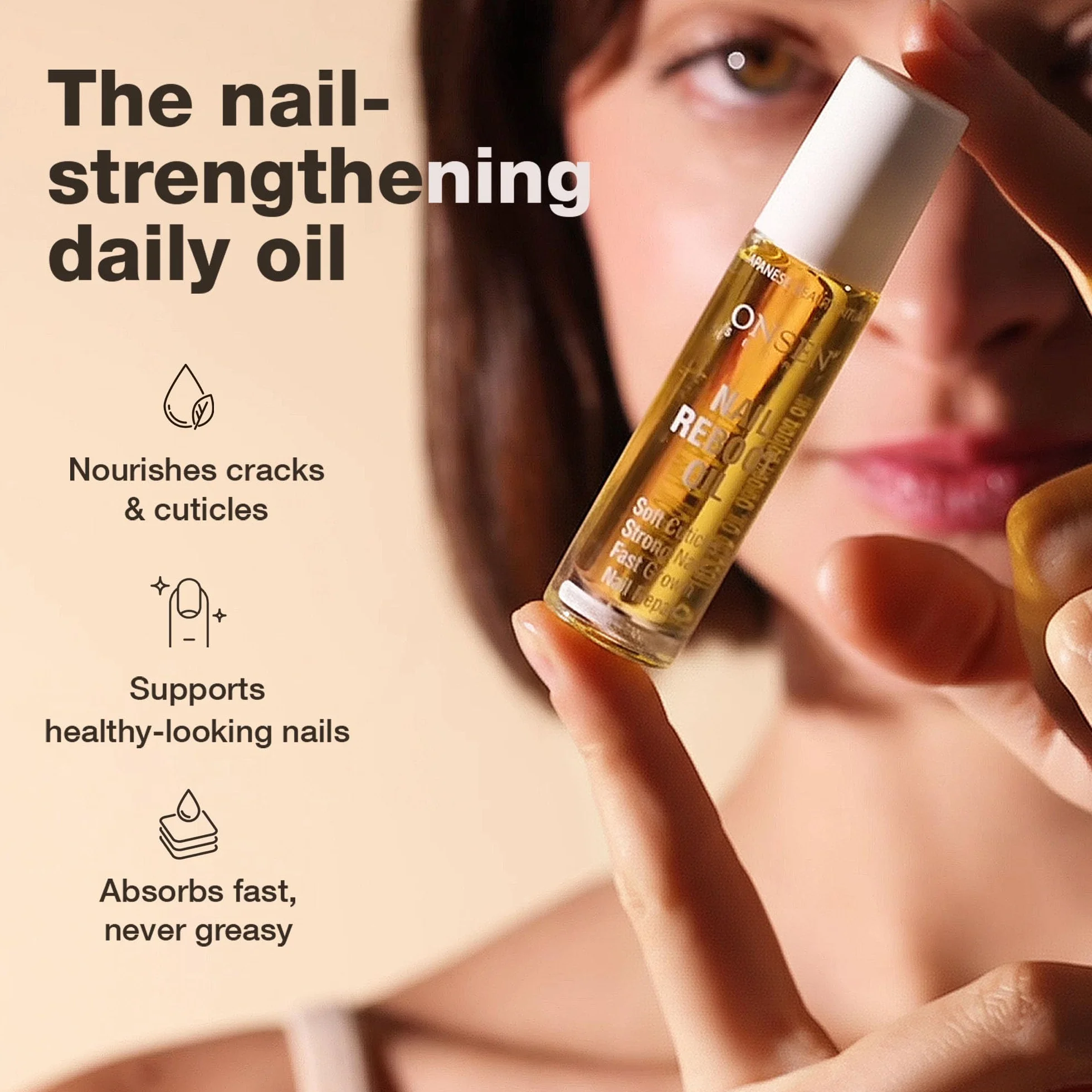 Huile Réparatrice Ongles & Cuticules Onsen 10 ml - Tsubaki, Arbre à thé, Jojoba - Renforce, répare, hydrate