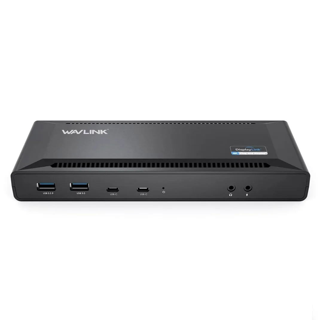 WAVLINK Station d'accueil USB-C Double Écran 4K, Charge 100W, 2 HDMI/DisplayPort, Compatible Mac, Windows, Thunderbolt 3/4, 6 USB, Ethernet, Audio, Compatible avec Le Nouveau MacBook Neo