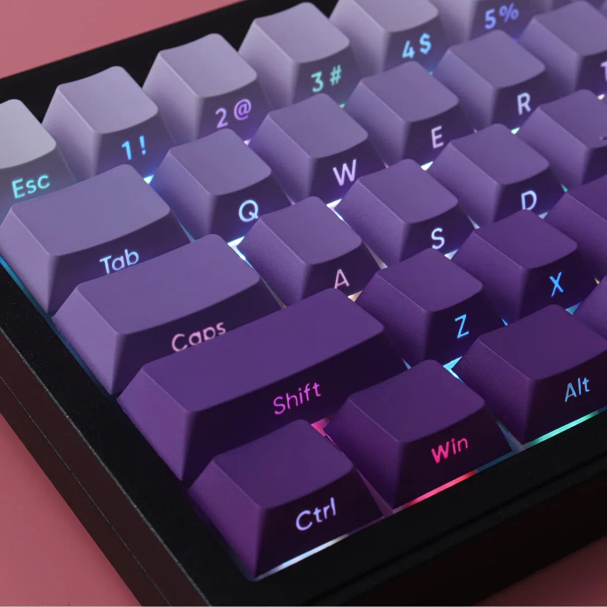 Keycaps PBT 135 Touches Transparent Letter Side Engraved Custom Keycaps for ANSI&ISO Layout Gateron Kailh Cherry MX Switches Mechanical Keyboards (Cherry Profile)