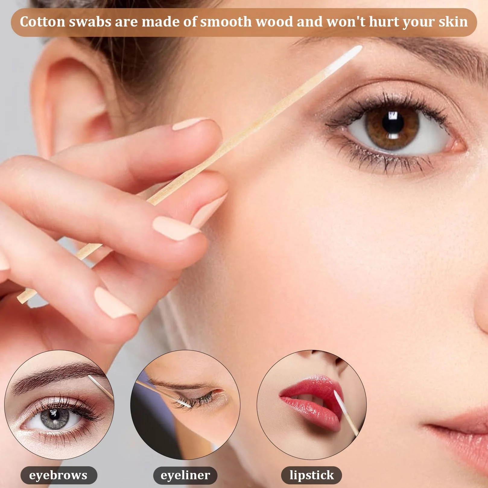 Cotons-Tiges Microblading 10 cm Bâtons en Bois pour Sourcils, Maquillage, Tatouage